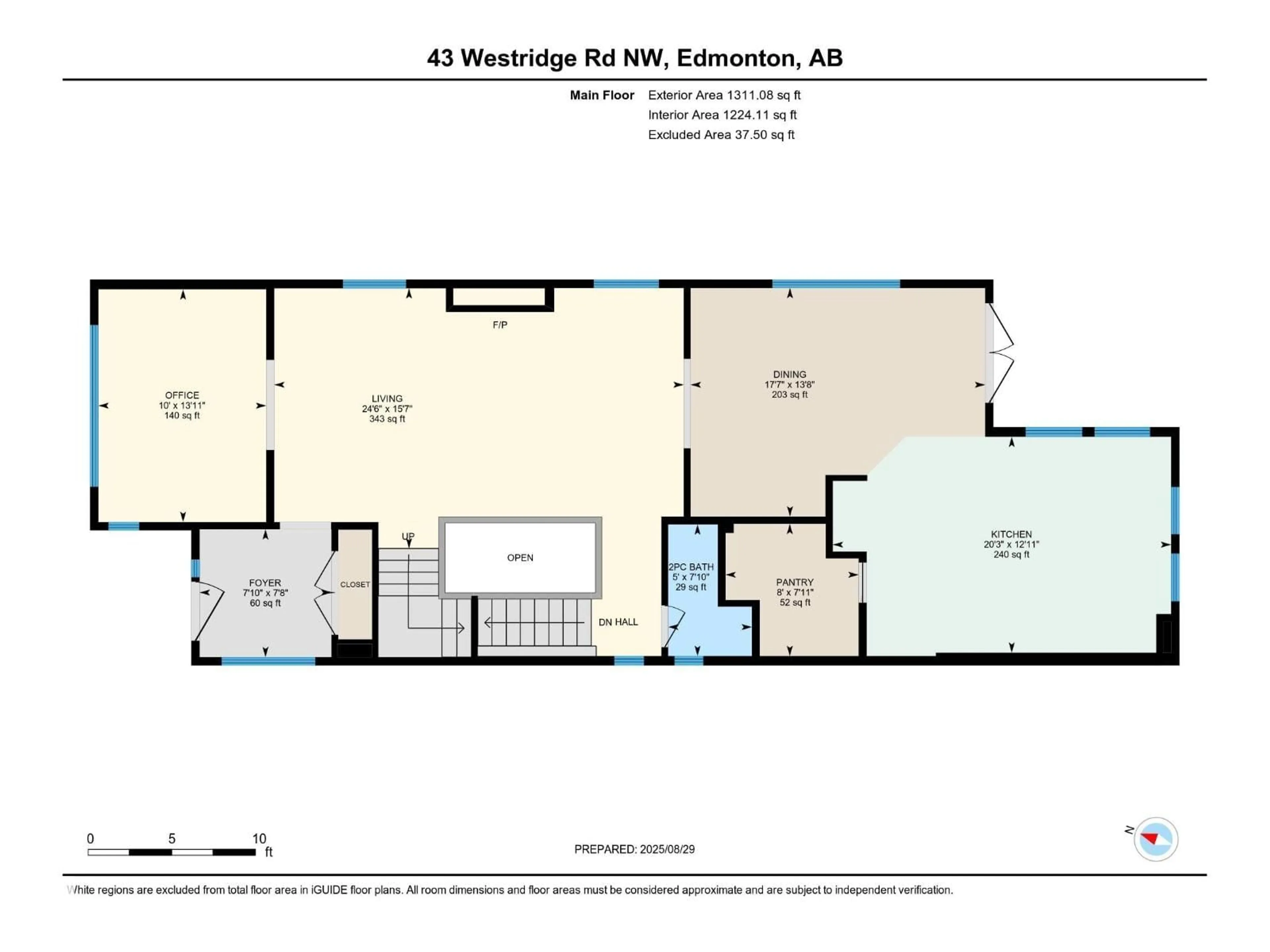 Floor plan for 43 WESTRIDGE RD, Edmonton Alberta T5T1B3