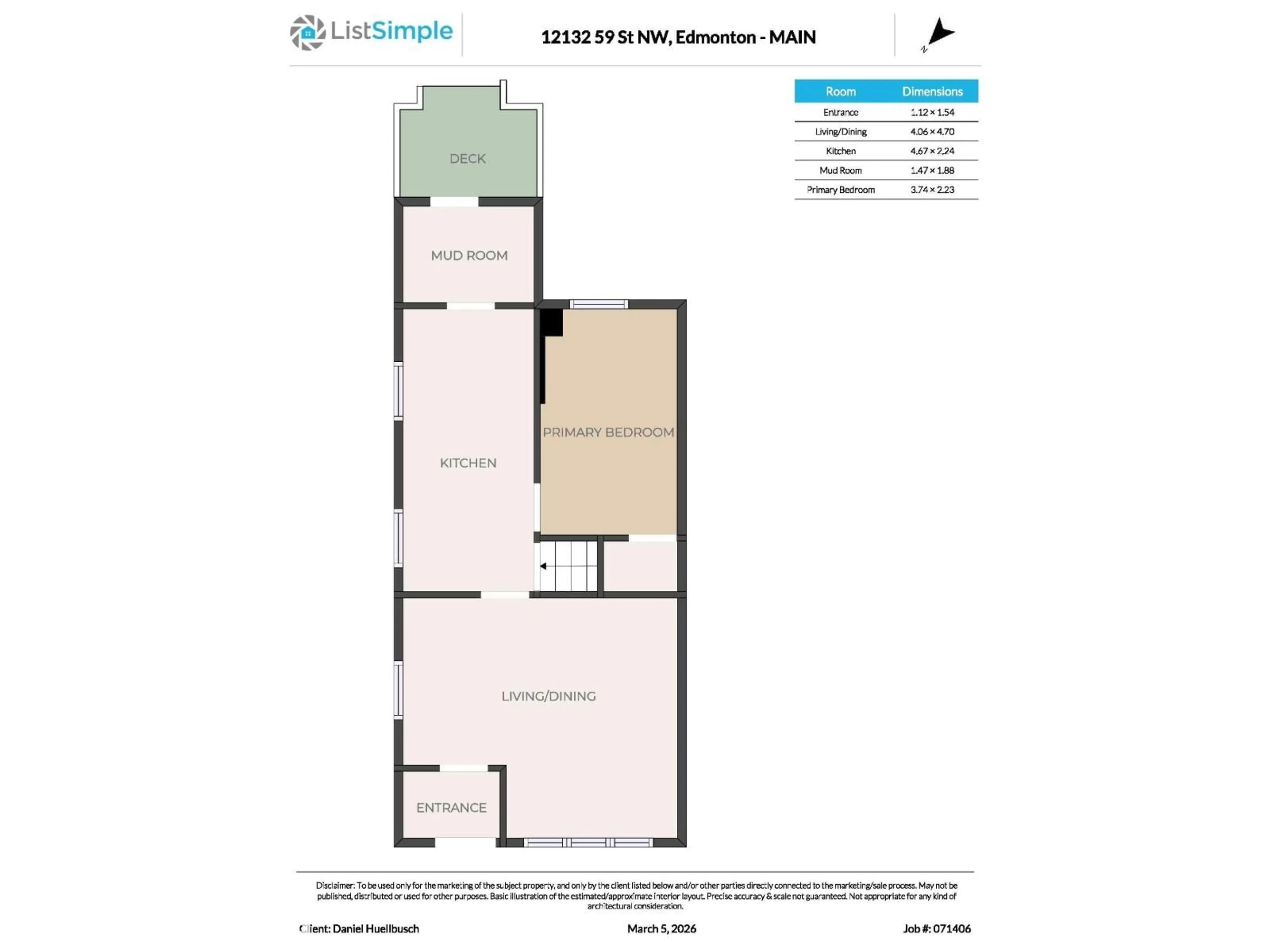 Floor plan for 12132 59 ST, Edmonton Alberta T5W3Y3