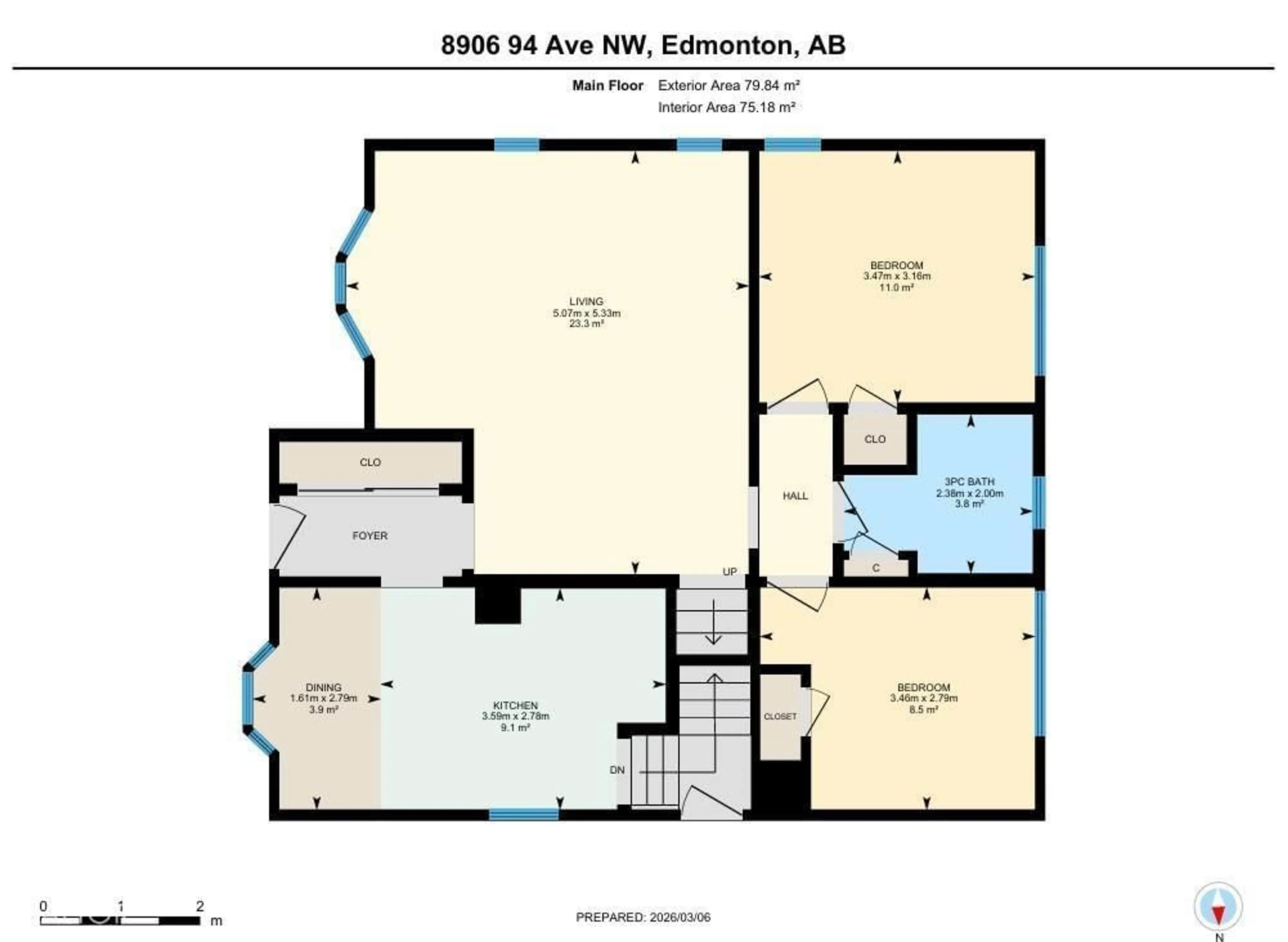 Floor plan for 8906 94 AV, Edmonton Alberta T6C1W7