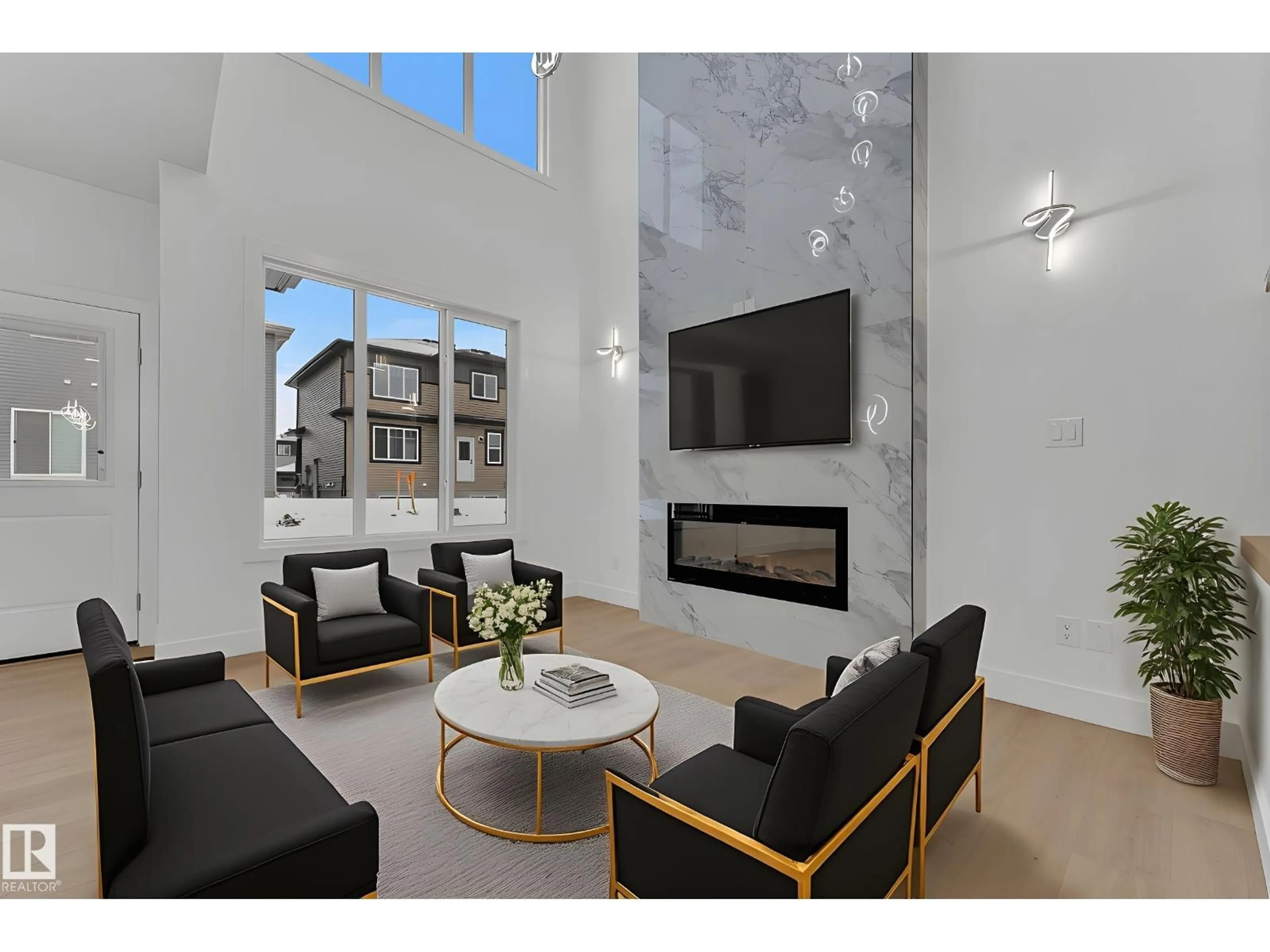 Living room with furniture, unknown for 3606 40 AV, Beaumont Alberta T4X3H2