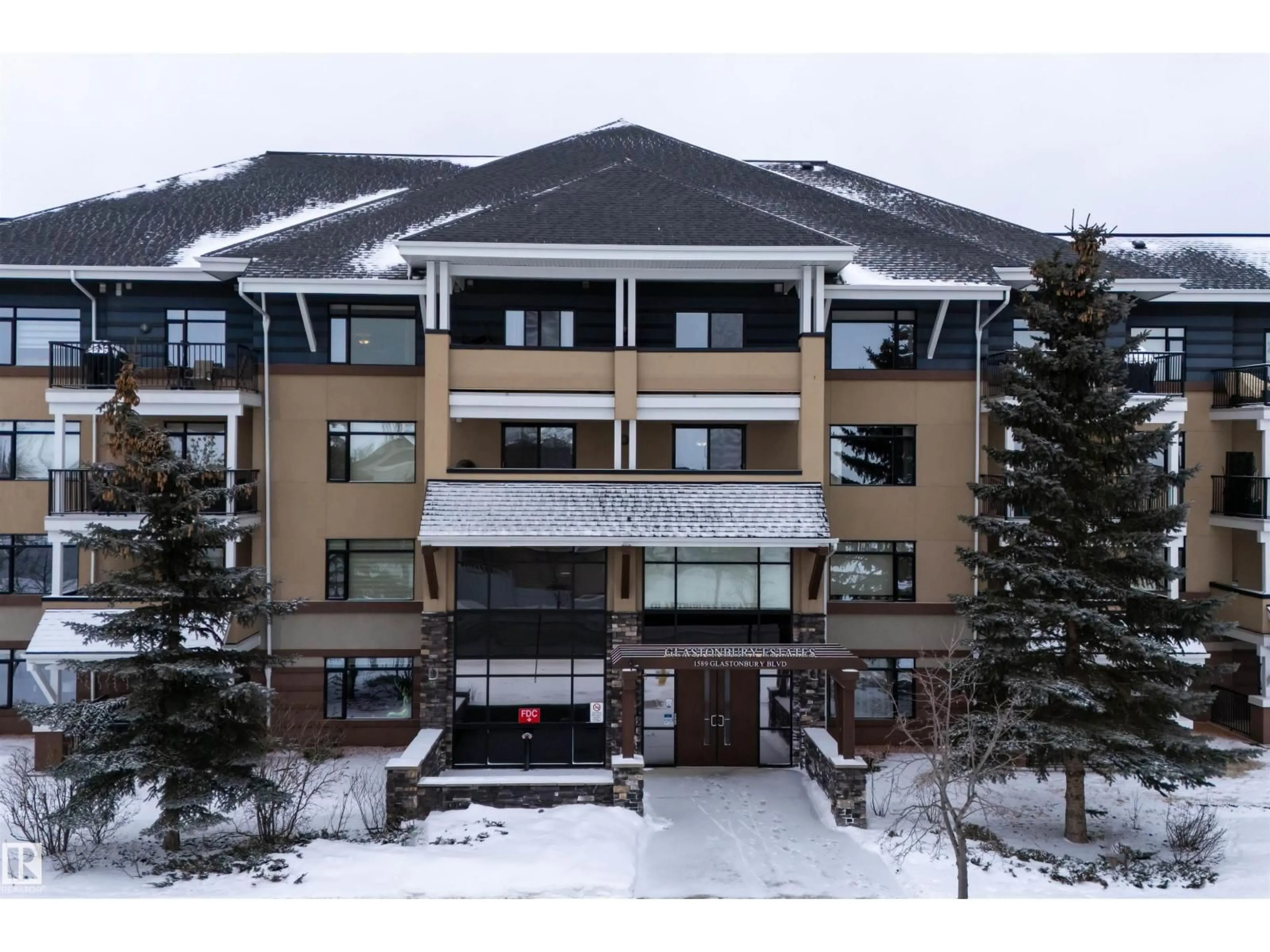 A pic from outside/outdoor area/front of a property/back of a property/a pic from drone, building for 1589 - 102 GLASTONBURY BV, Edmonton Alberta T5T2V1