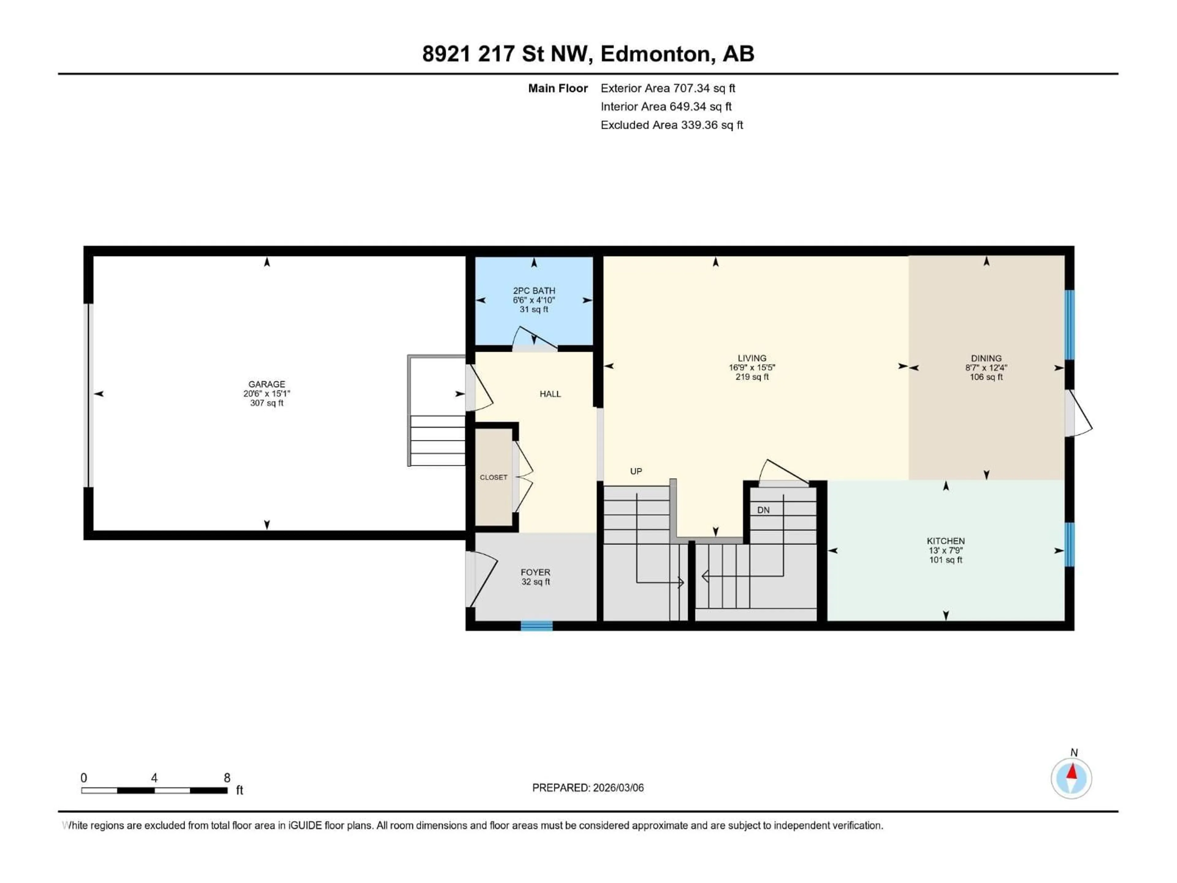 Floor plan for 8921 217 ST, Edmonton Alberta T5T7C4