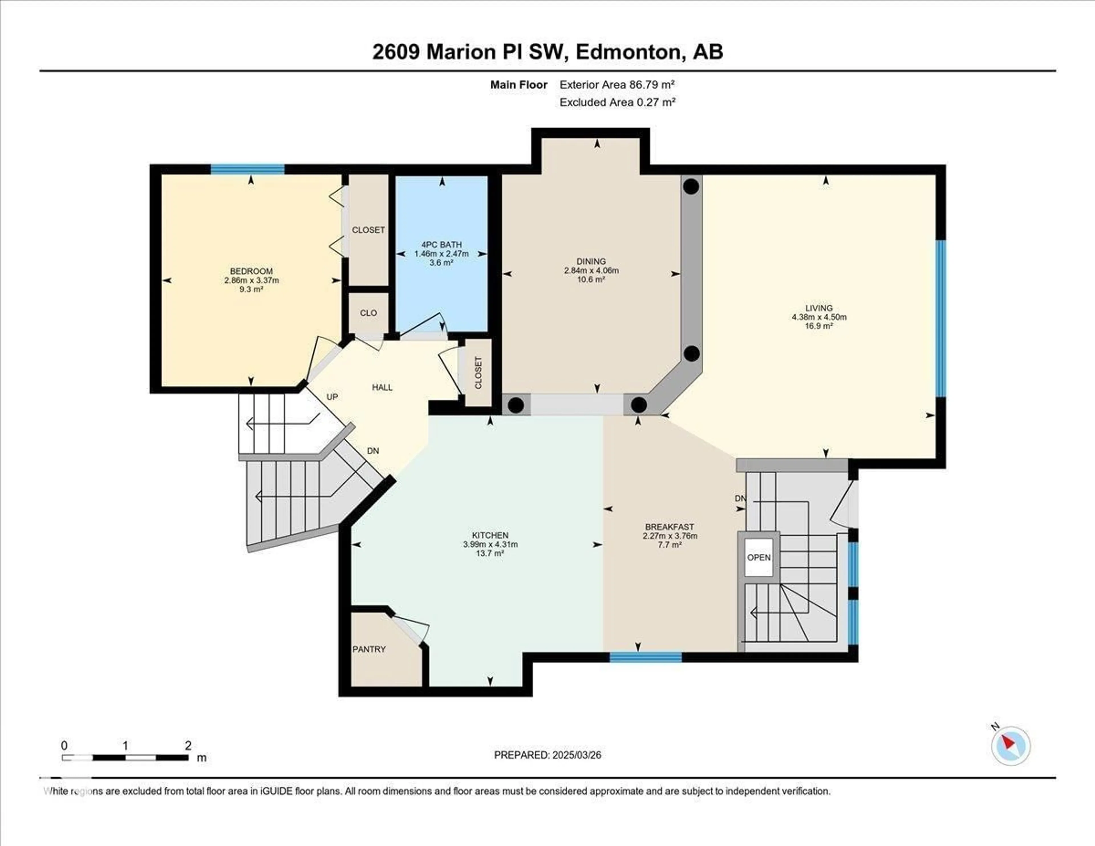 Floor plan for 2609 MARION PL, Edmonton Alberta T6W1P9