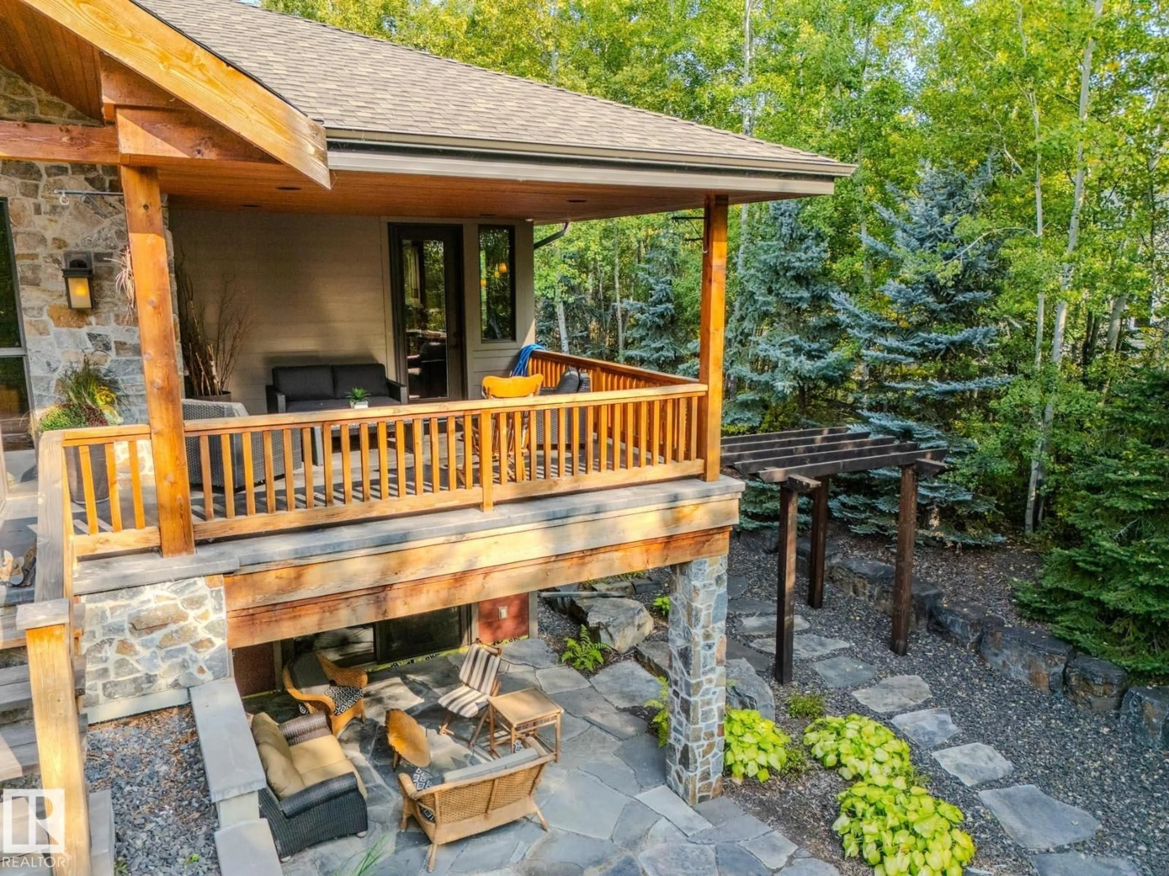 Patio, forest/trees view for 52422 - 170 RGE ROAD 224, Rural Strathcona County Alberta T8A6N1