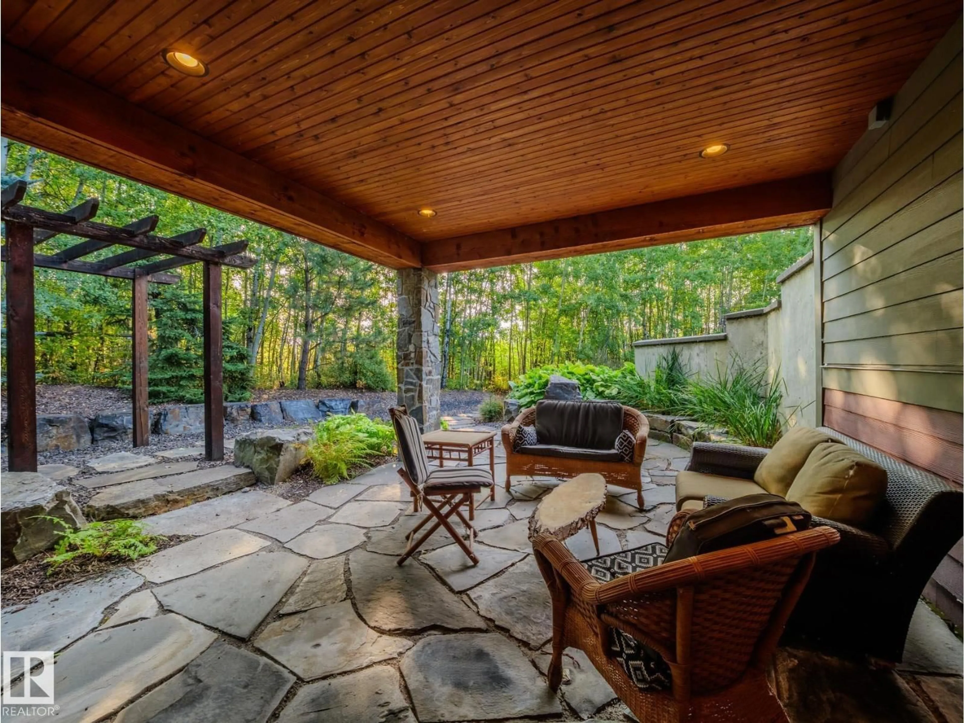 Patio, forest/trees view for 52422 - 170 RGE ROAD 224, Rural Strathcona County Alberta T8A6N1