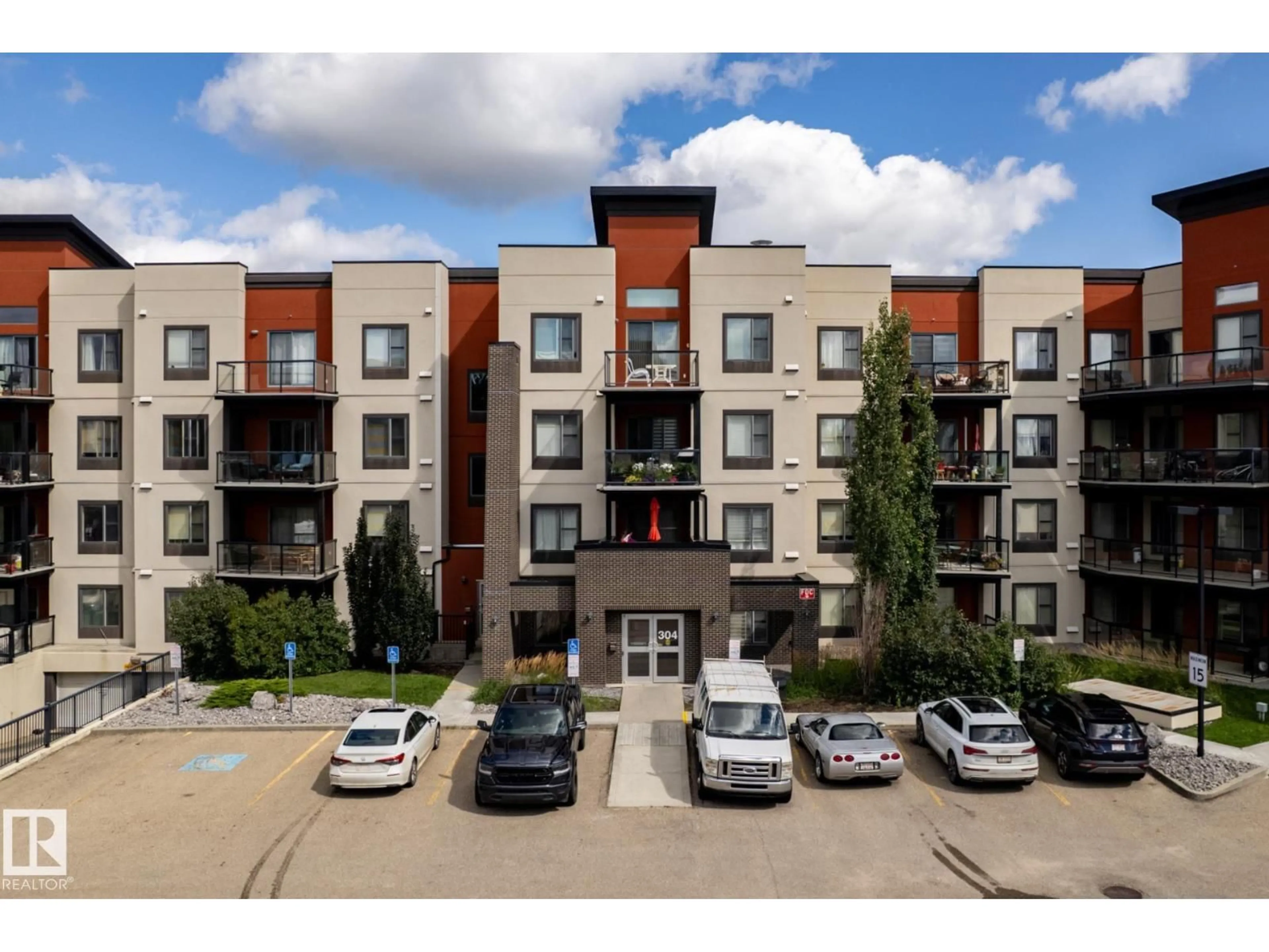 A pic from outside/outdoor area/front of a property/back of a property/a pic from drone, building for 304 - 105 AMBLESIDE LINK, Edmonton Alberta T6W0V2