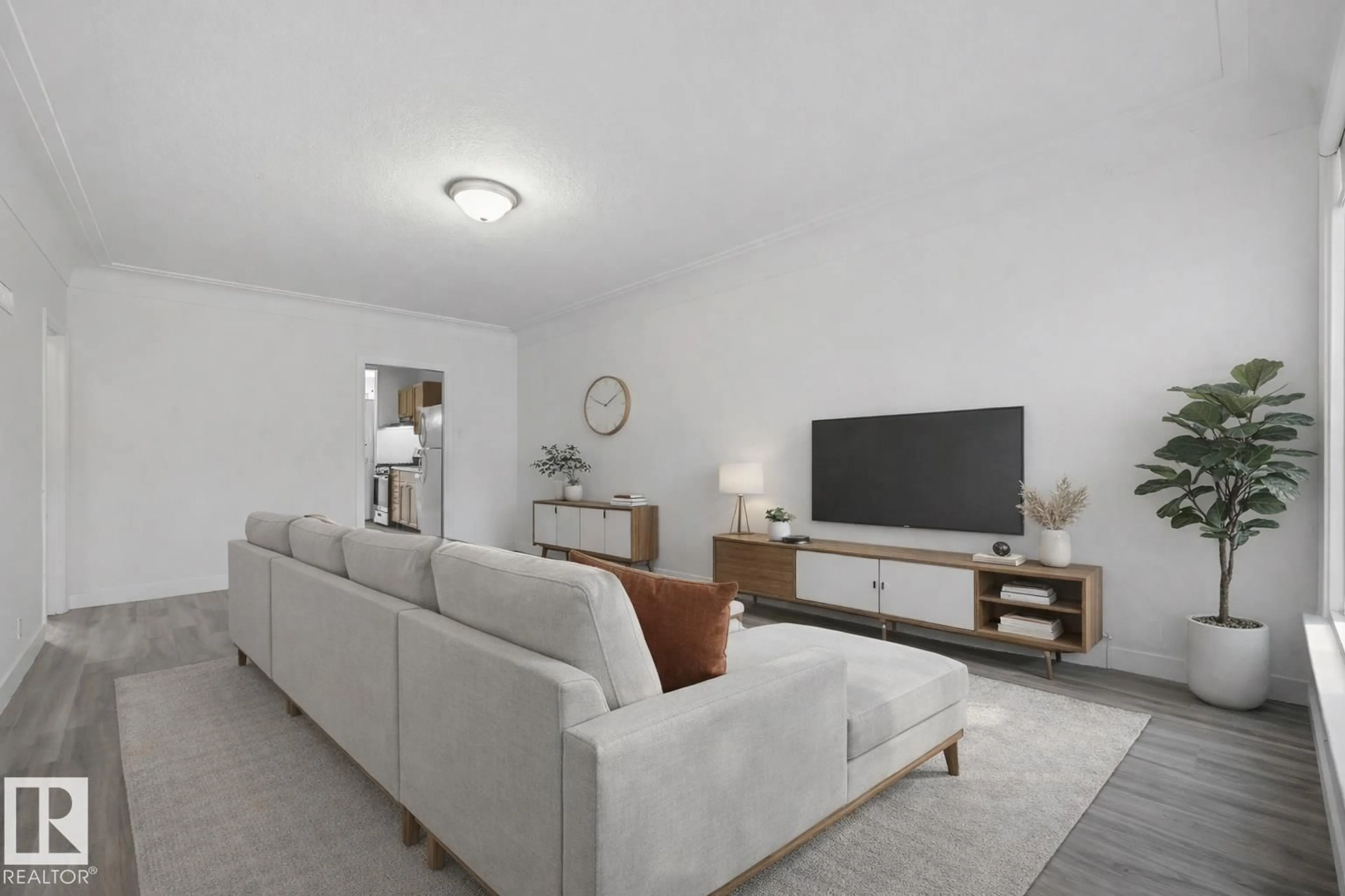 Living room with furniture, unknown for 9848 87 AV, Edmonton Alberta T6E2N6