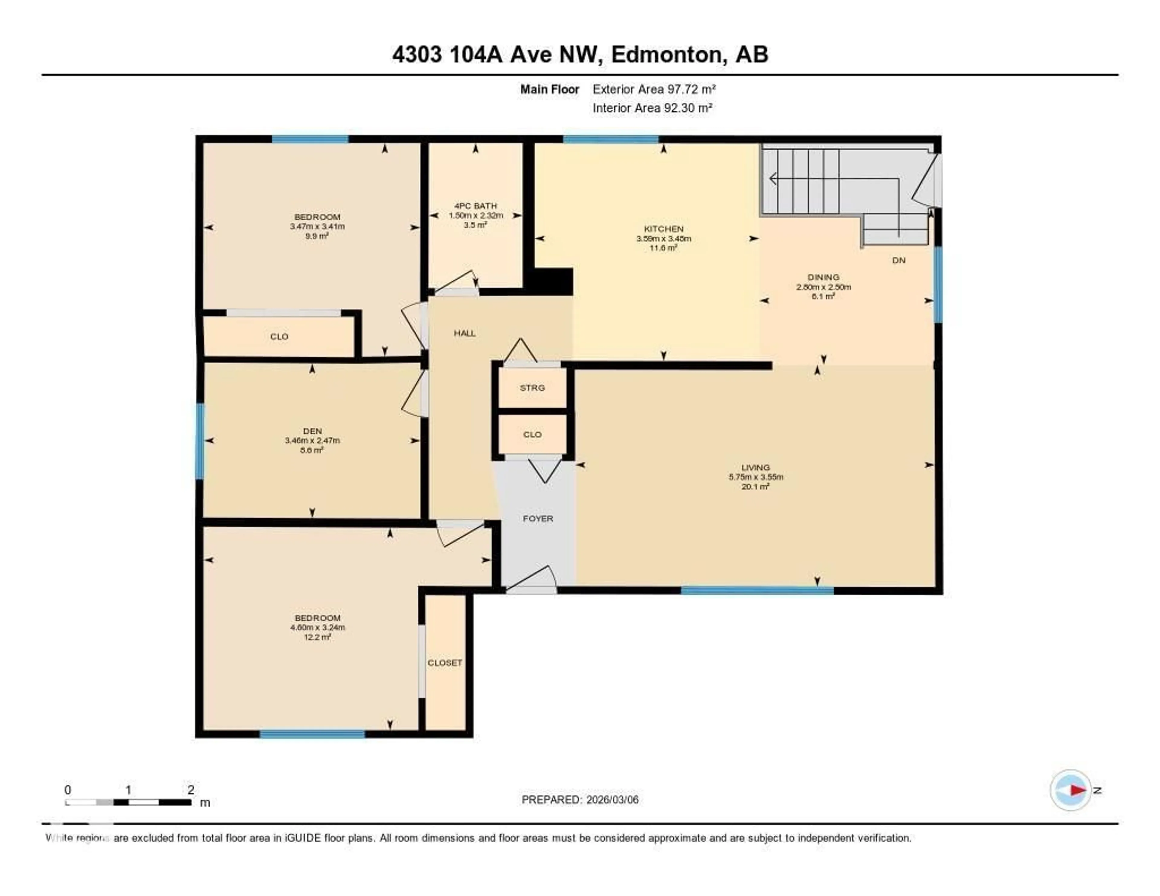 Floor plan for 4303 104A AV, Edmonton Alberta T6A0Z2