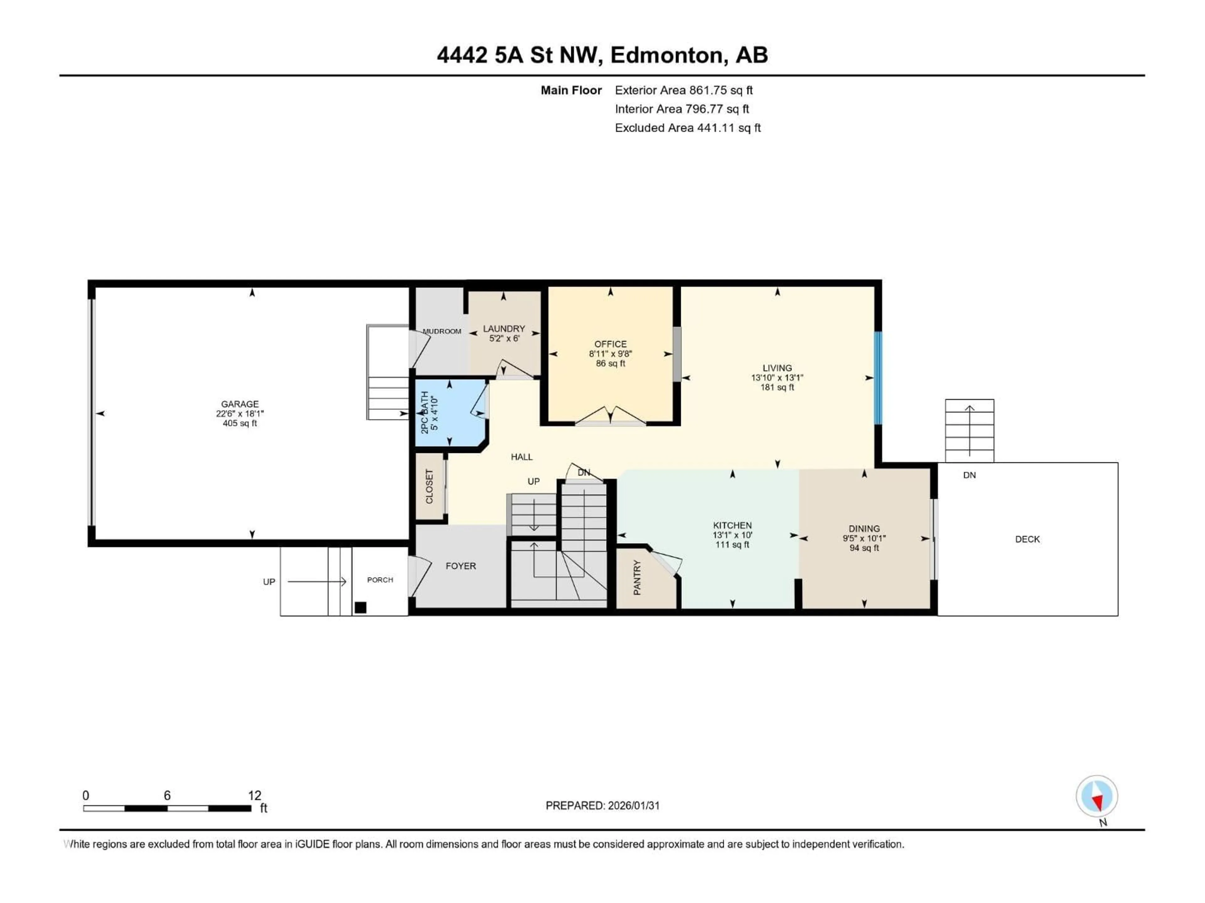 Floor plan for NW - 4442 5A ST, Edmonton Alberta T6T0Z8