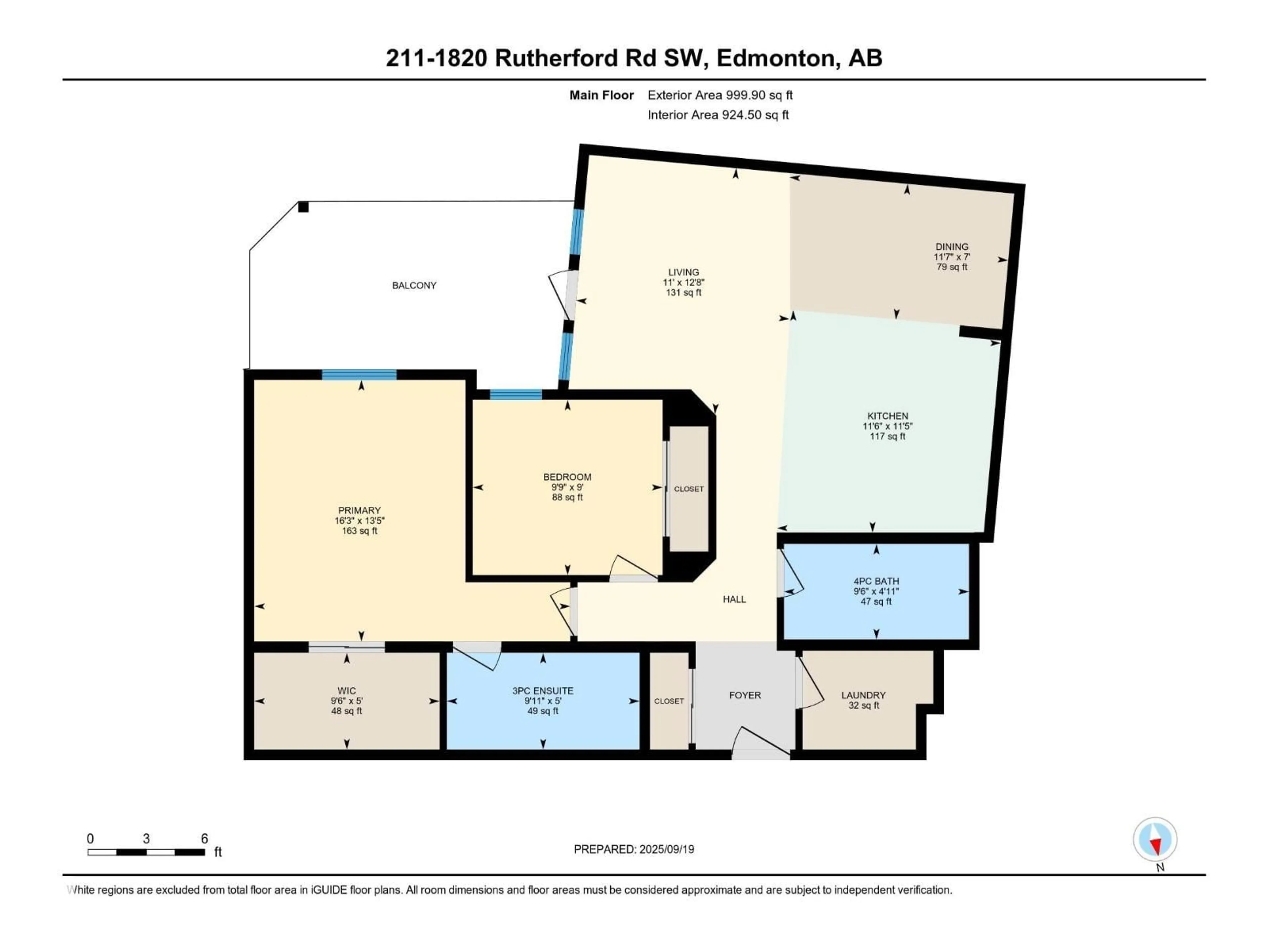 Floor plan for #211 - 1820 RUTHERFORD RD, Edmonton Alberta T6W2K6