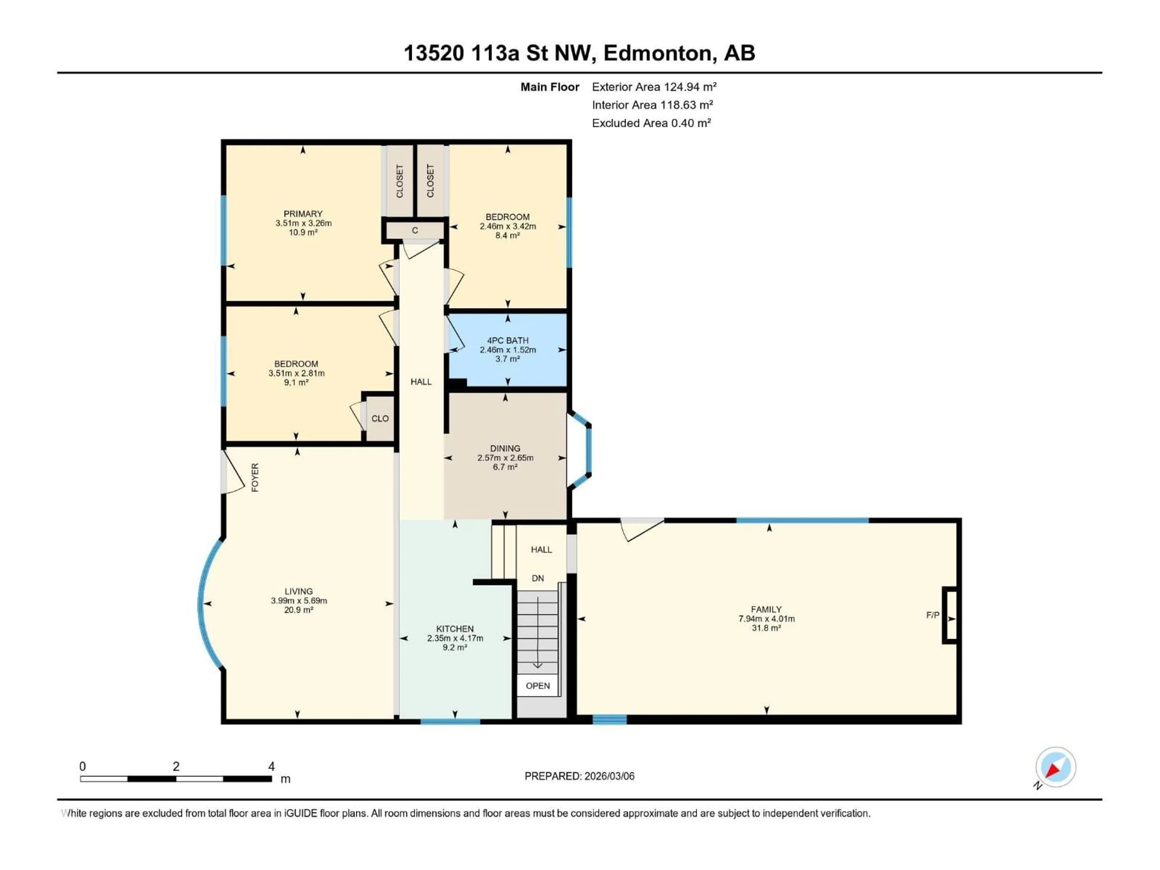 Floor plan for NW - 13520 113A ST, Edmonton Alberta T5E5C4
