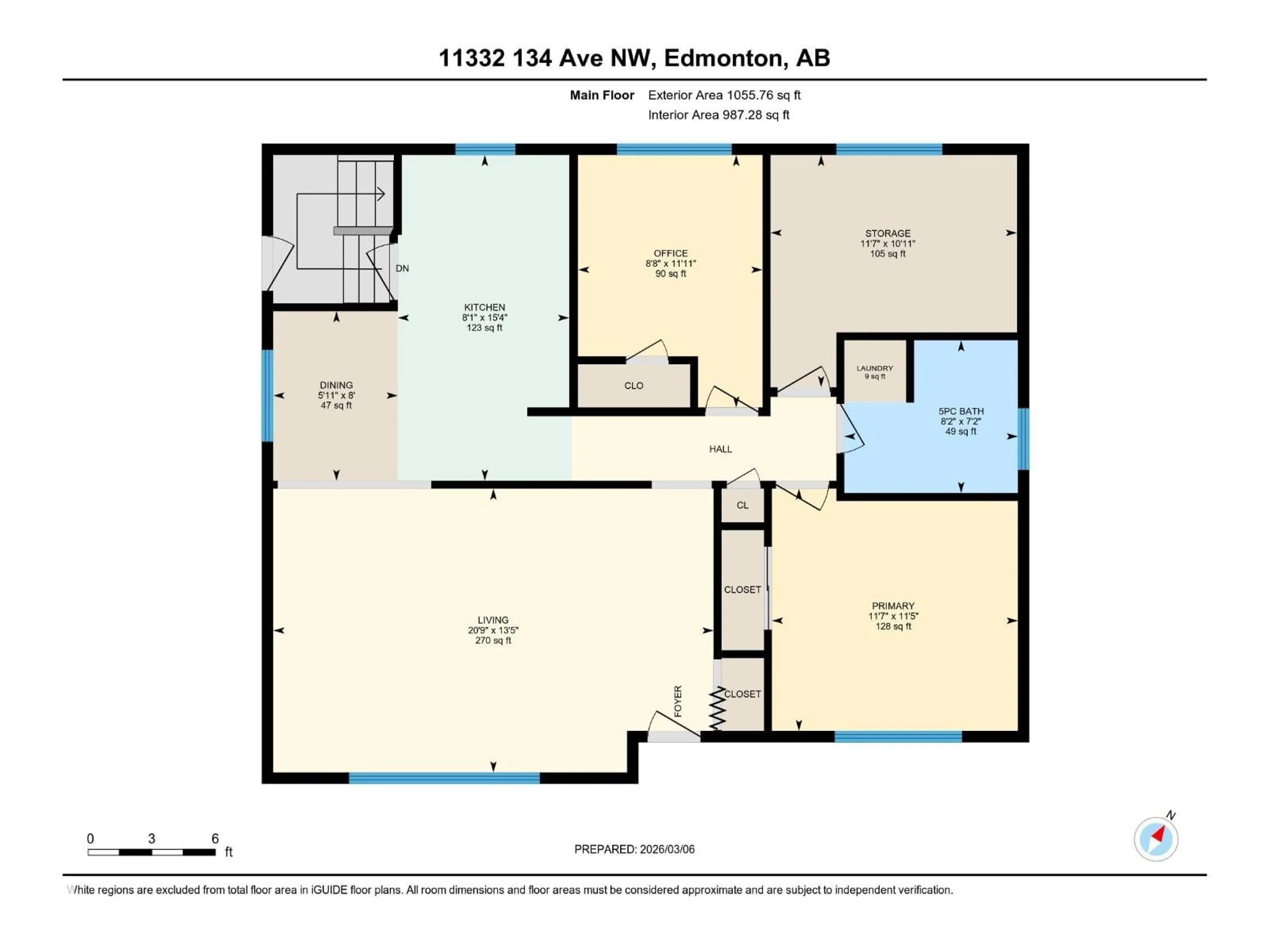 Floor plan for 11332 134 AV, Edmonton Alberta T5E1K6
