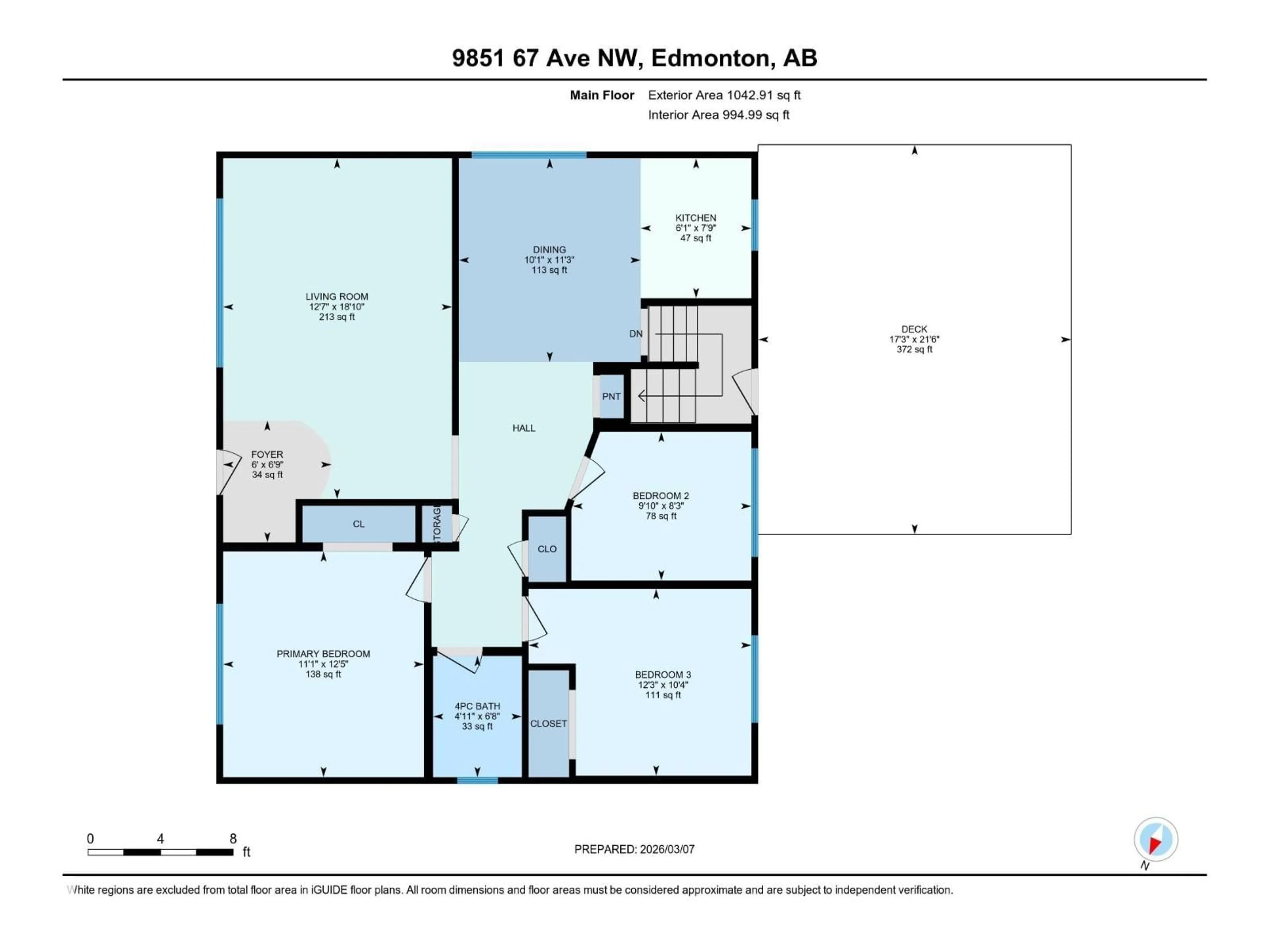 Floor plan for 9851 67 AV, Edmonton Alberta T6E0P3