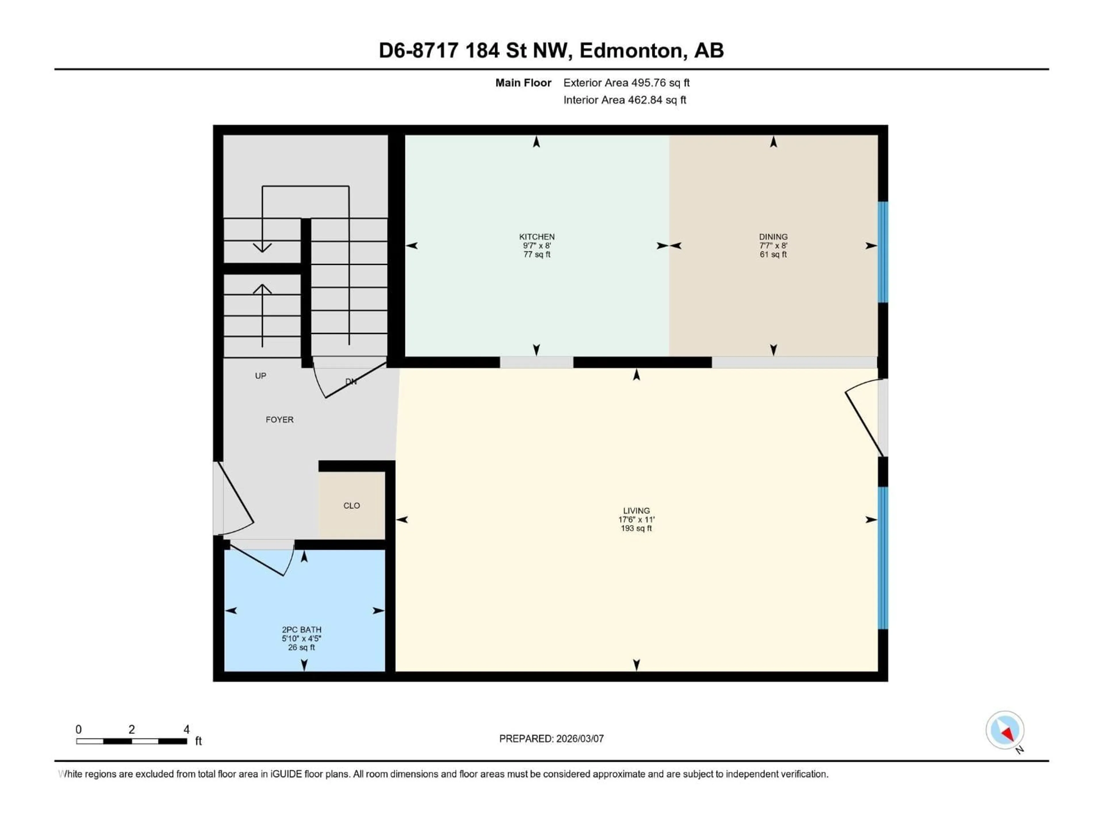 Floor plan for D6 - 8717 184 ST NW, Edmonton Alberta T5T1P8