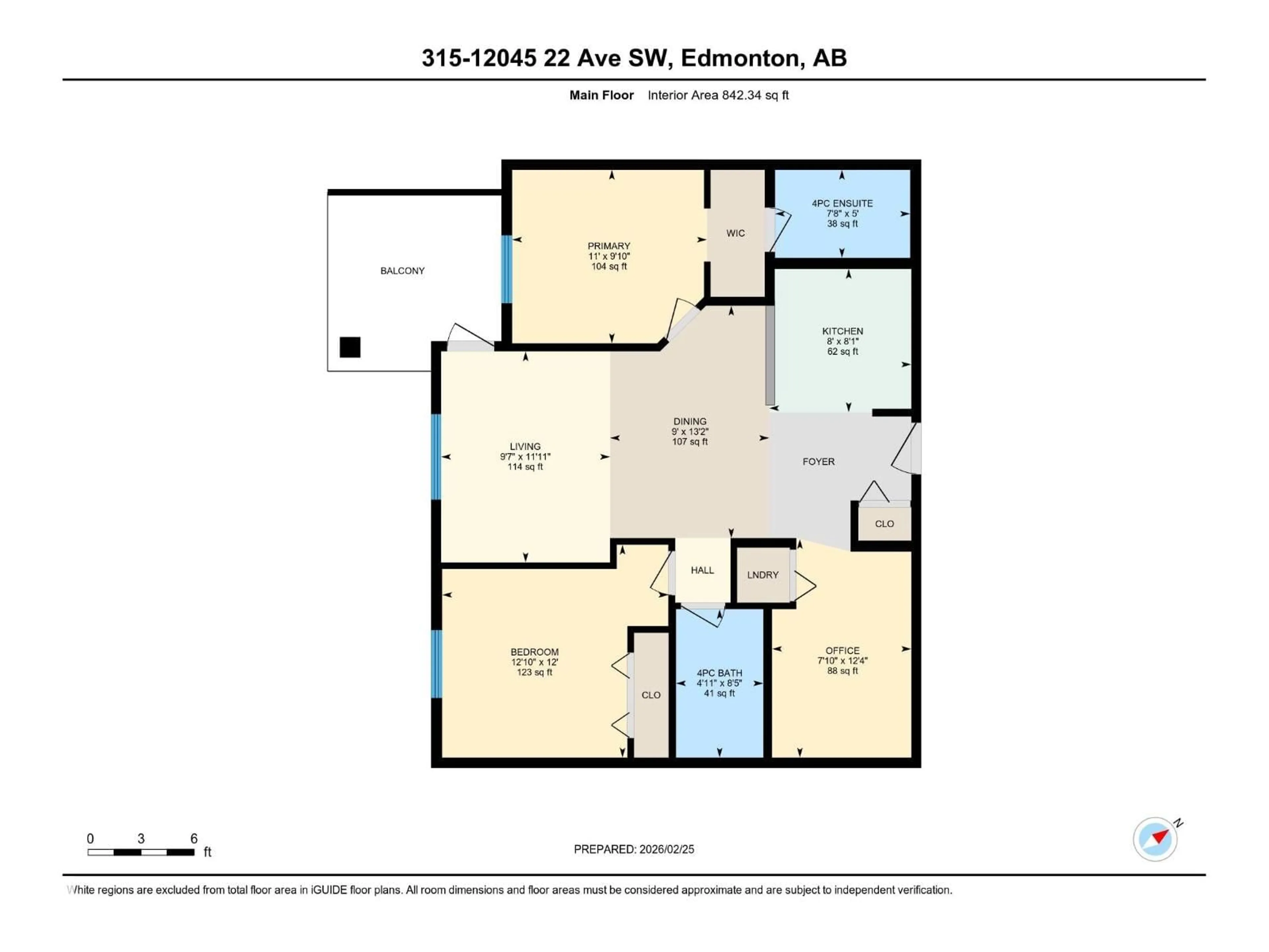 Floor plan for 315 12045 22 AV SW, Edmonton Alberta T6W2Y2