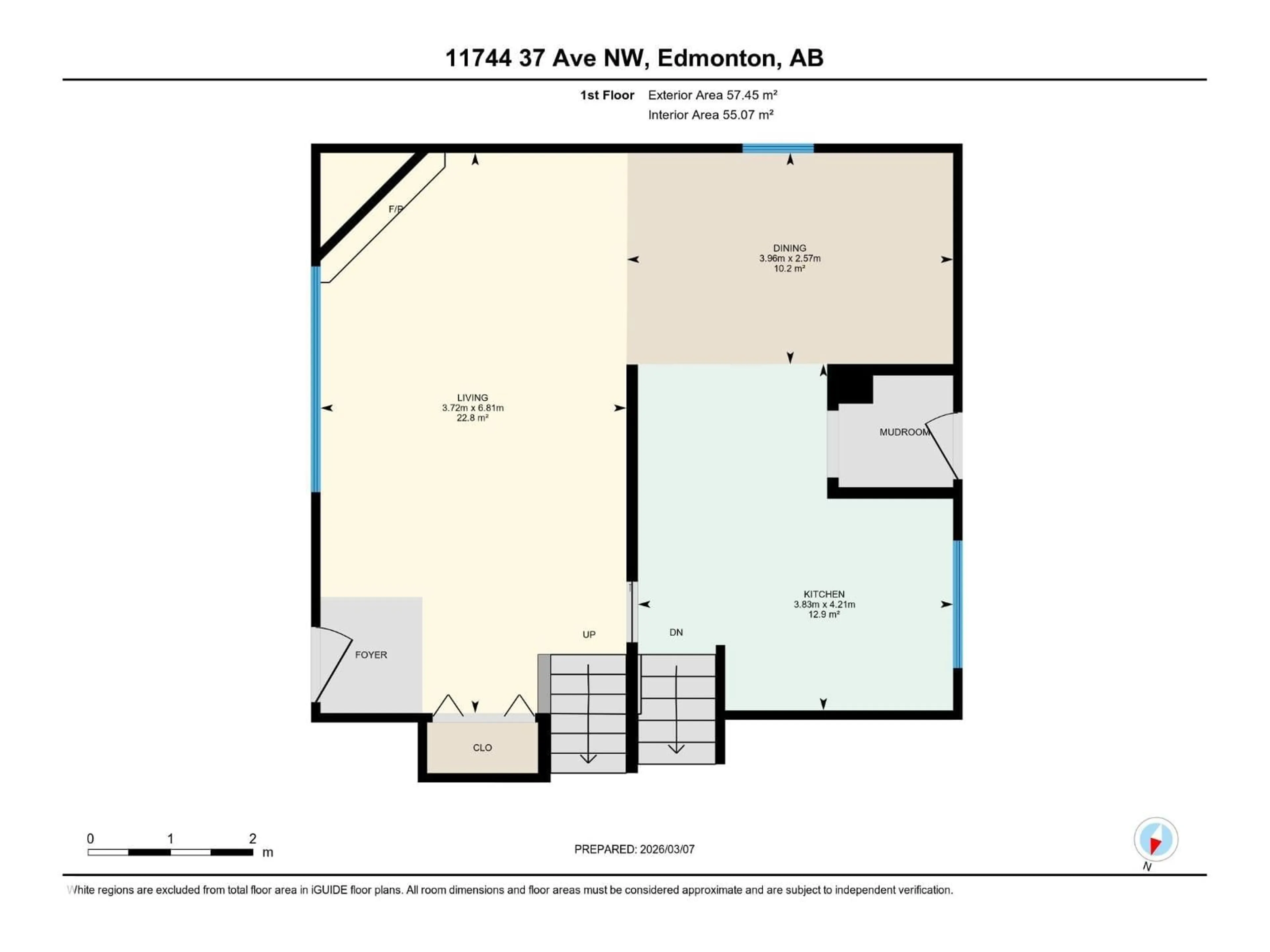Floor plan for 11744 37 AV, Edmonton Alberta T6J0J2