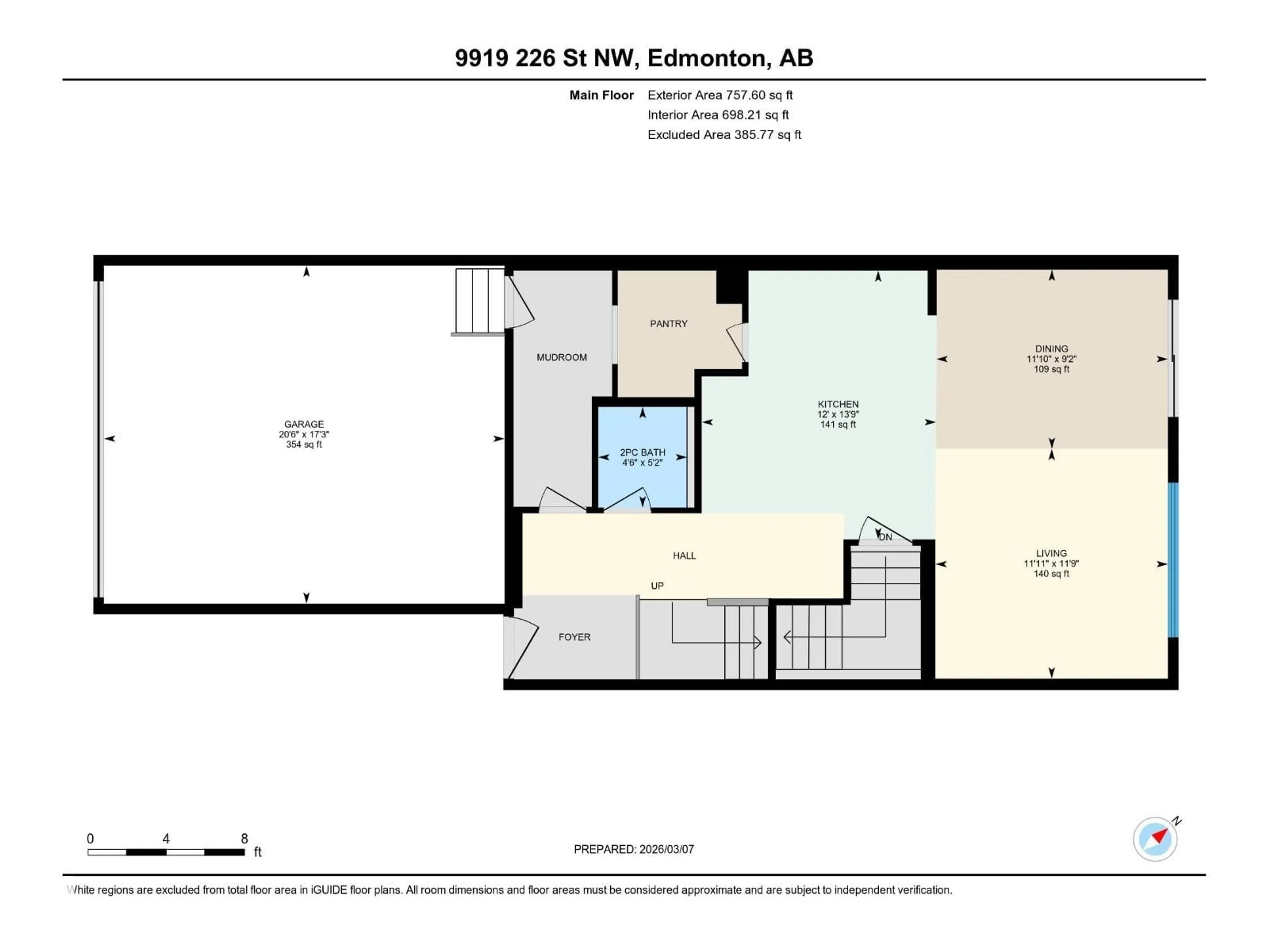 Floor plan for 9919 226 ST, Edmonton Alberta T5T7V2