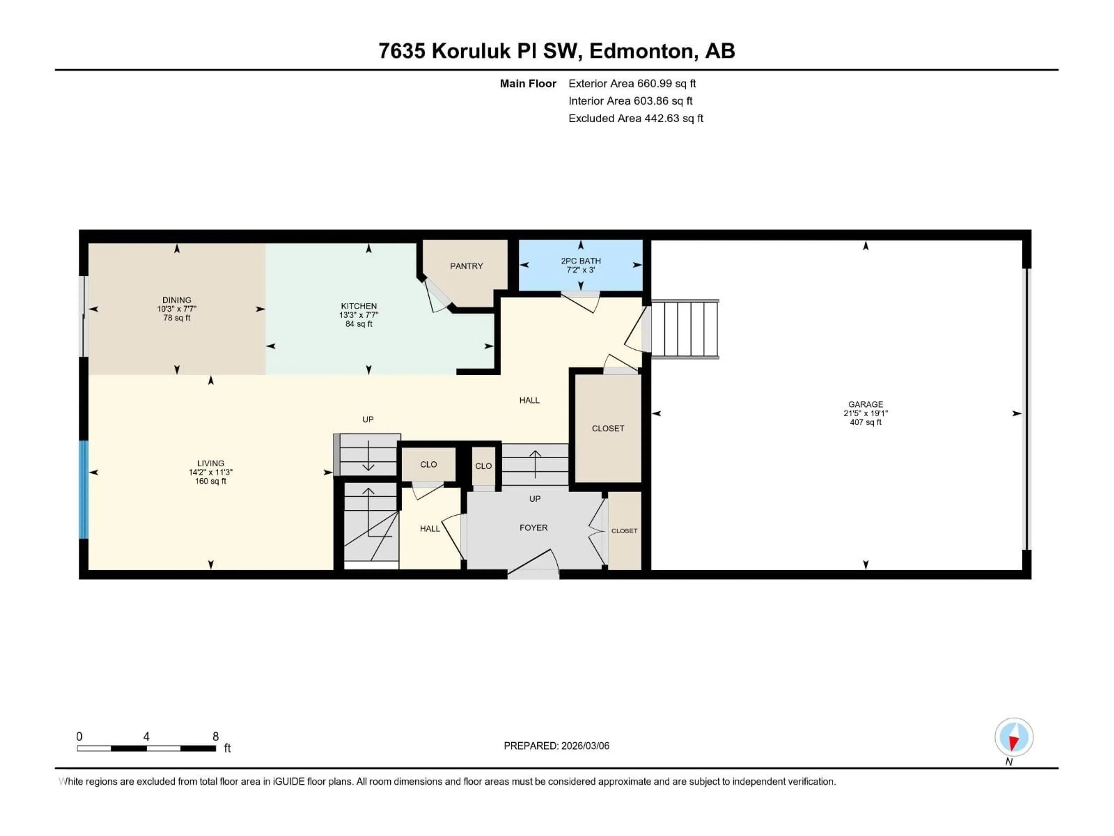 Floor plan for 7635 KORULUK PL, Edmonton Alberta T6W4R7
