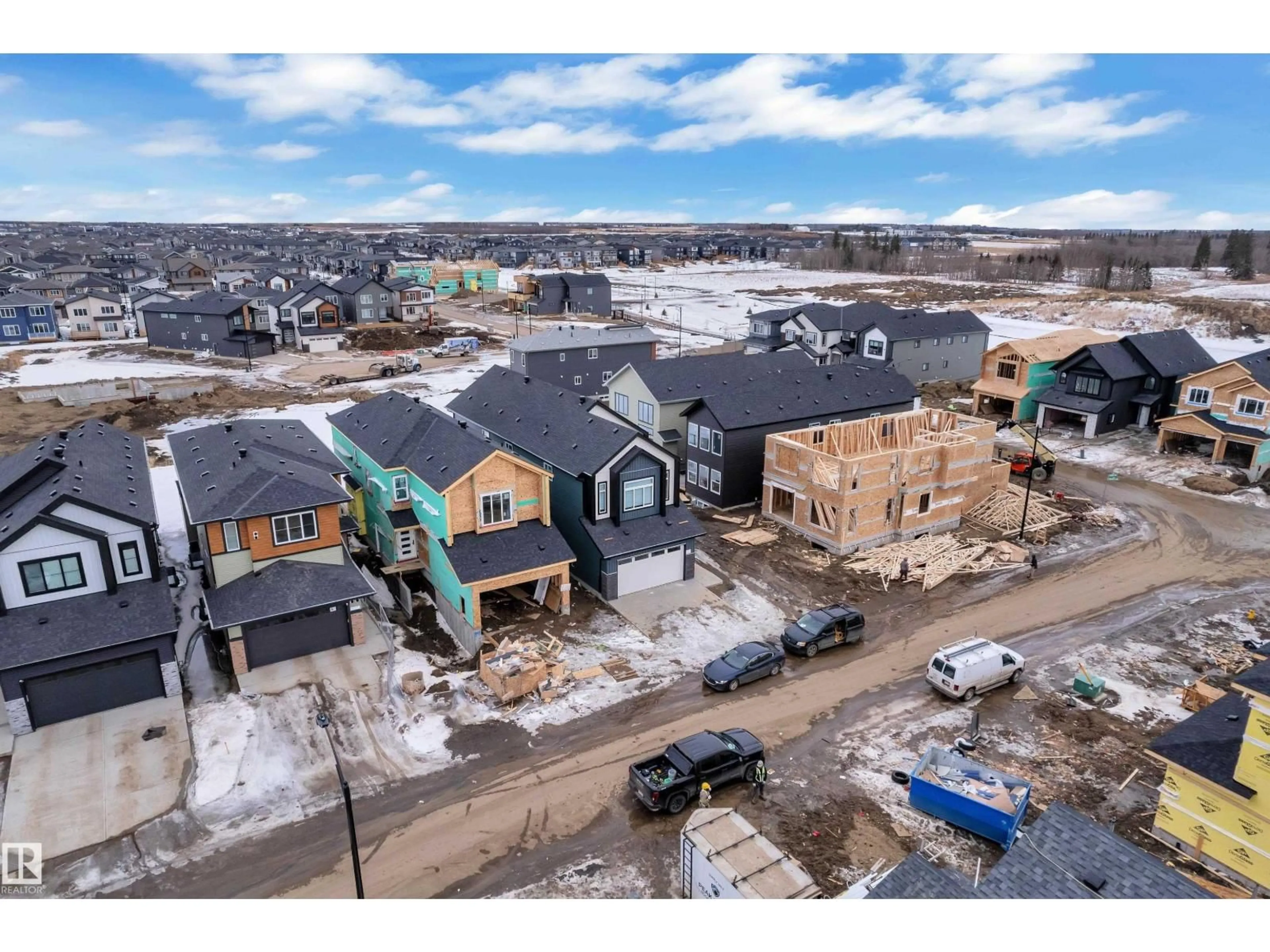 A pic from outside/outdoor area/front of a property/back of a property/a pic from drone, street for SW SW - 8458 MAYDAY LINK, Edmonton Alberta T6X3E6