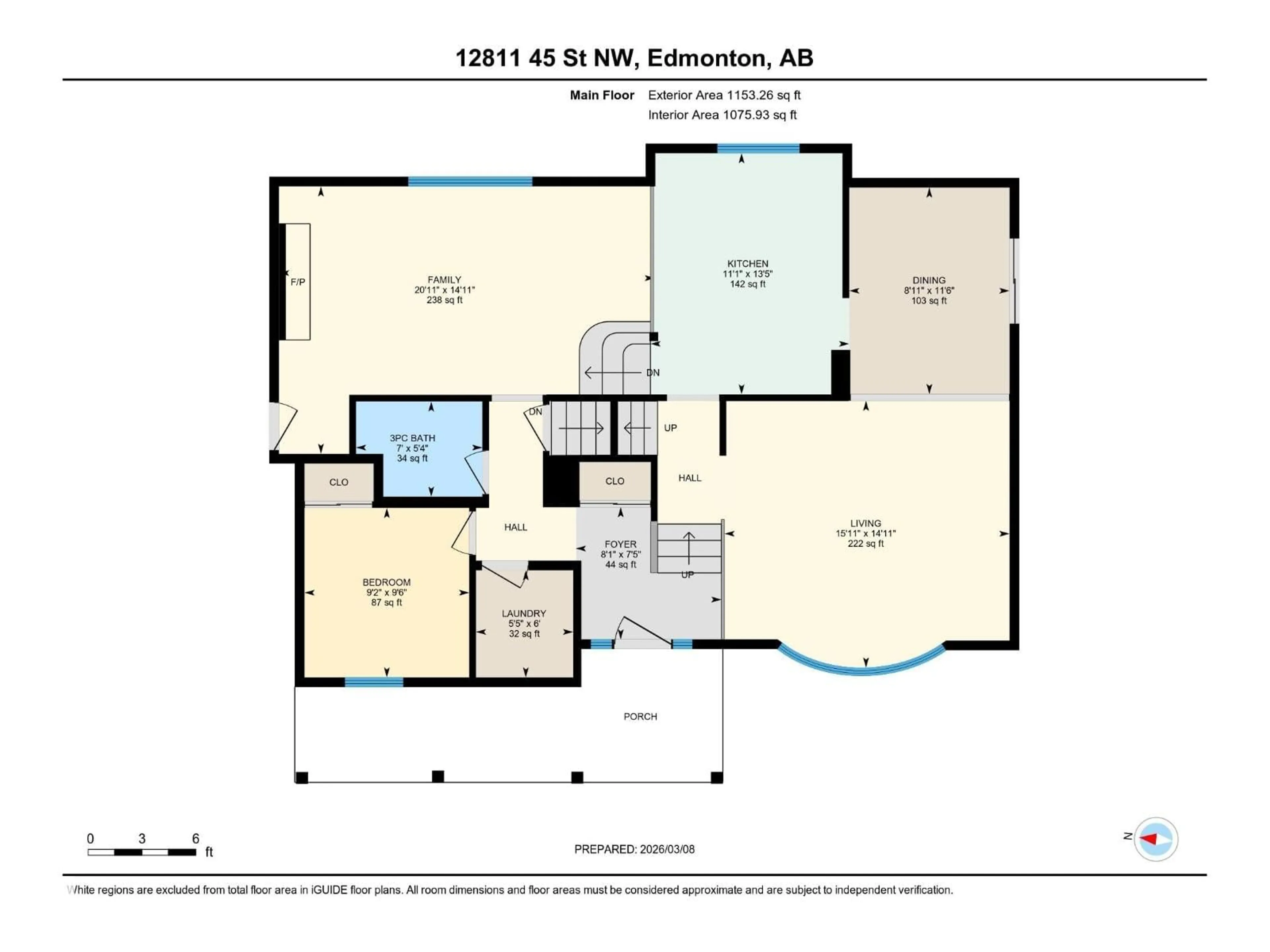 Floor plan for 12811 45 ST, Edmonton Alberta T5A2K3