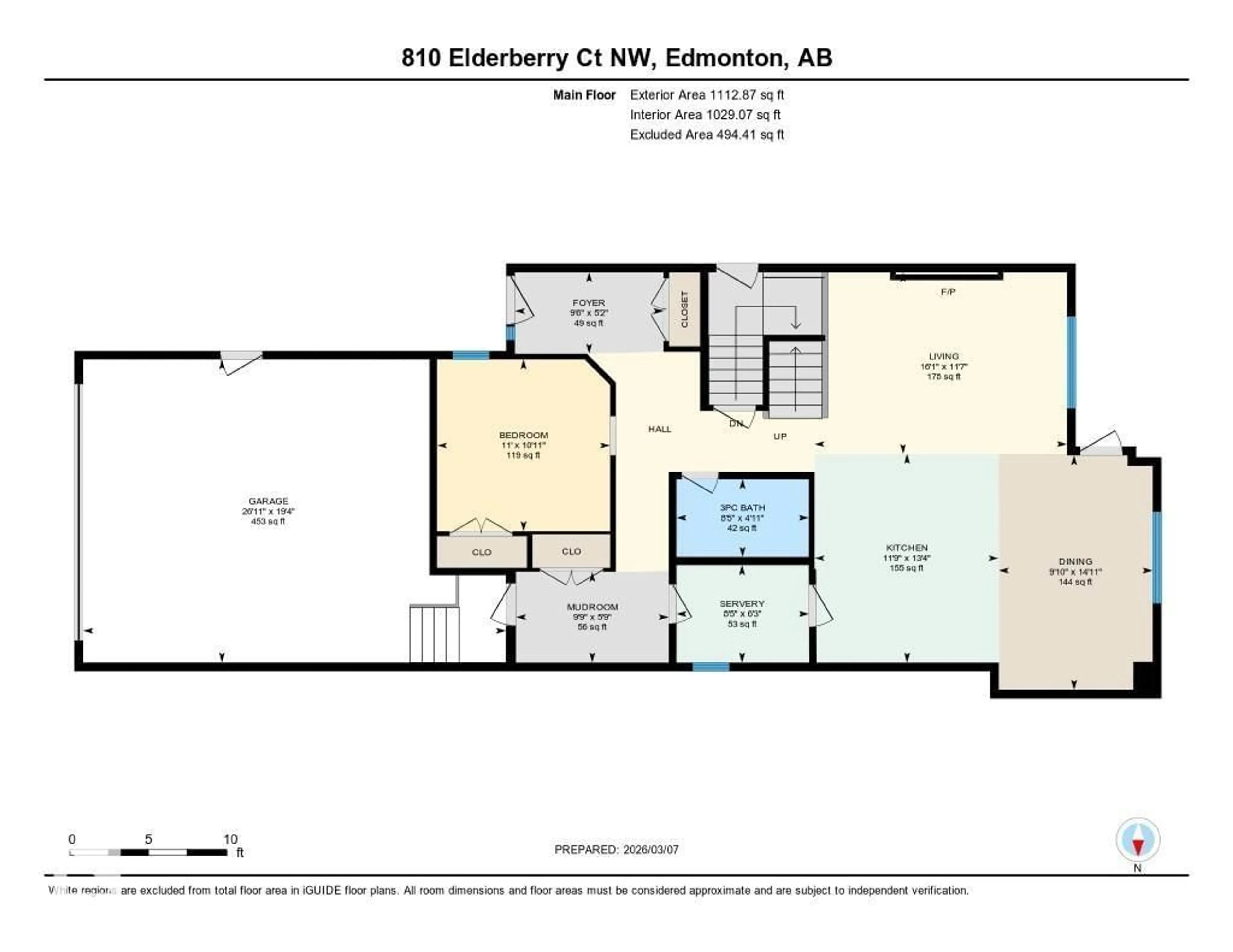 Floor plan for 810 ELDERBERRY CT, Edmonton Alberta T5T5M8