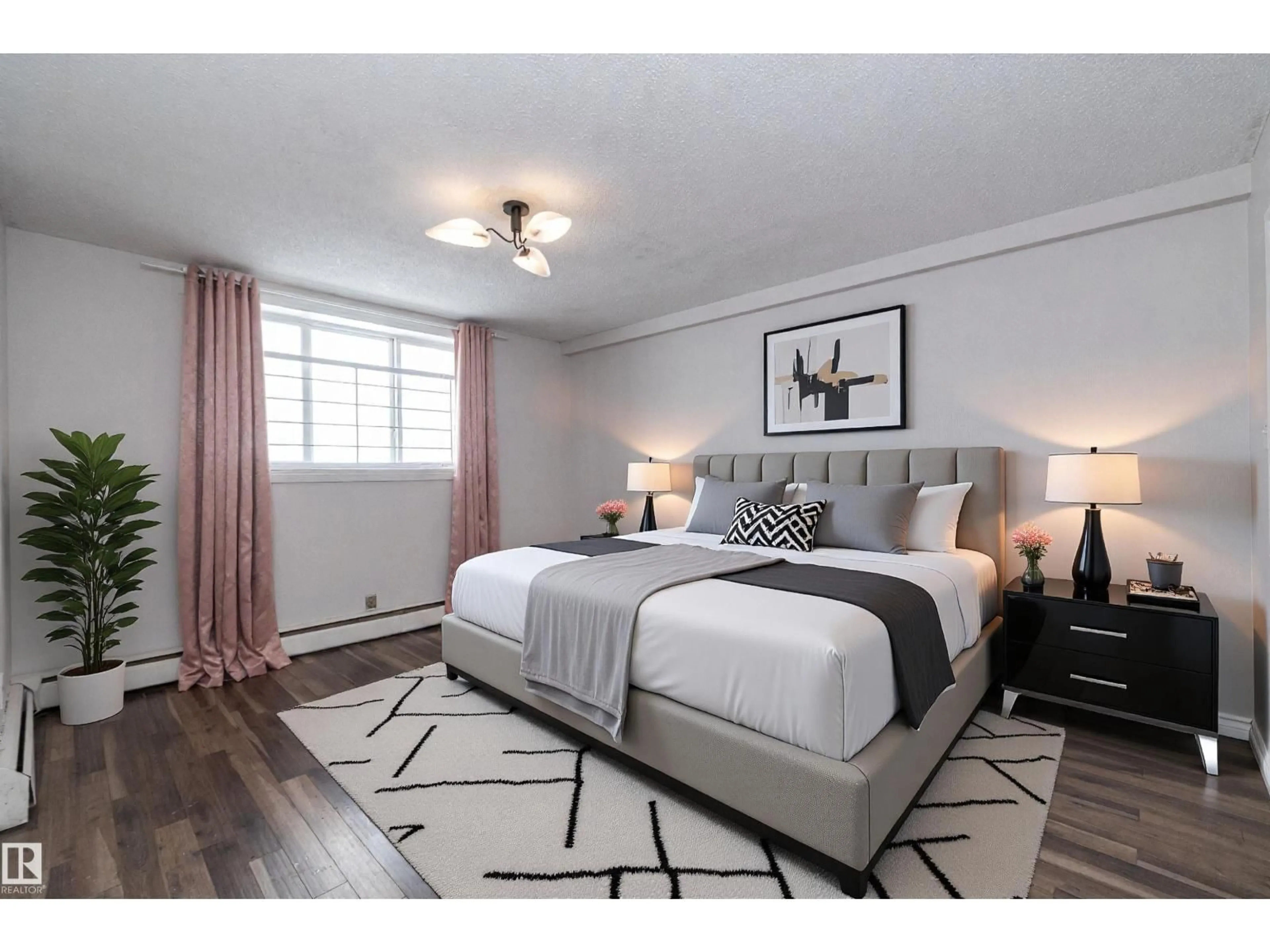 Bedroom with bed, unknown for #104 - 11429 124 ST, Edmonton Alberta T5M0K4