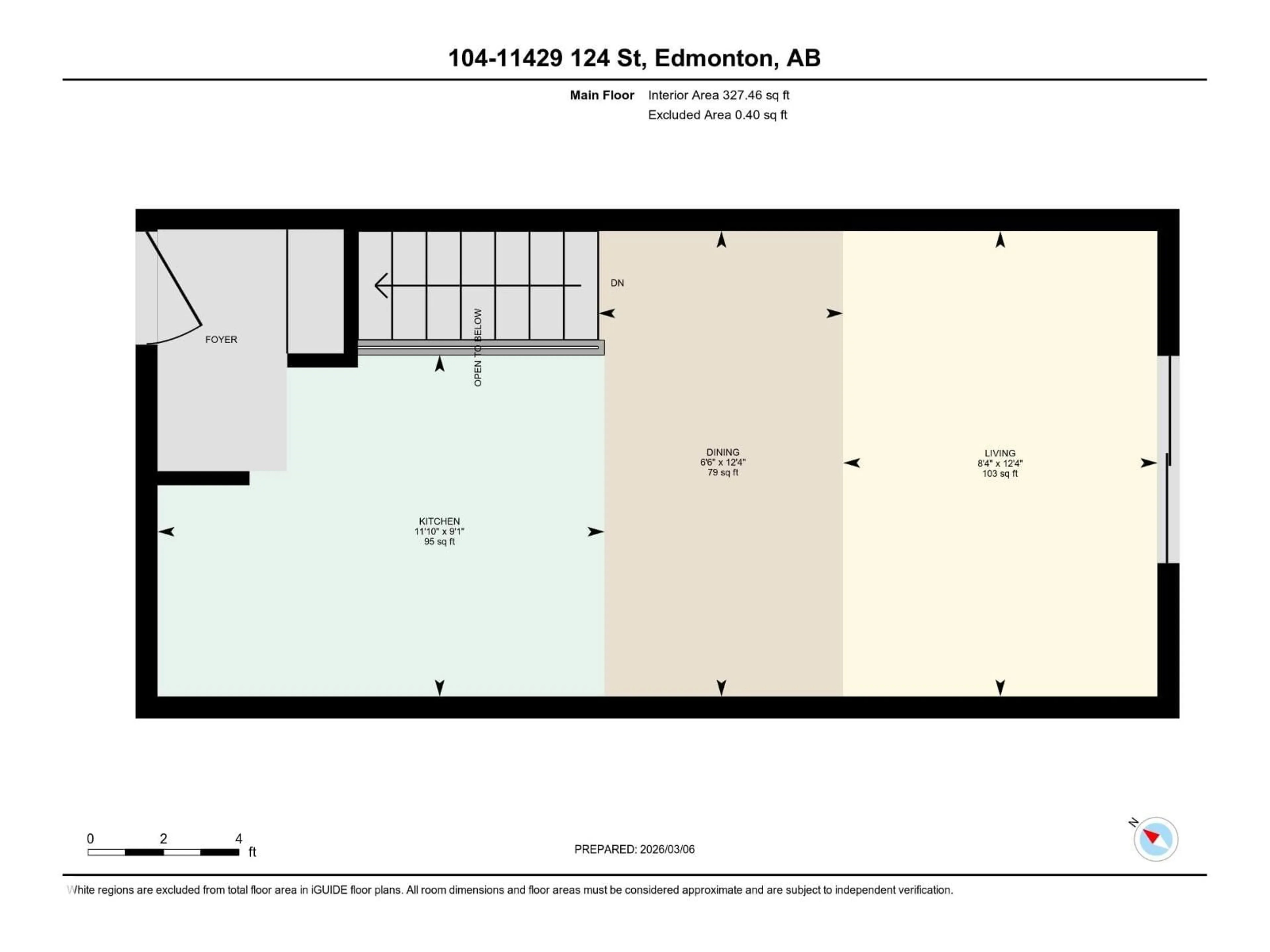 Floor plan for #104 - 11429 124 ST, Edmonton Alberta T5M0K4