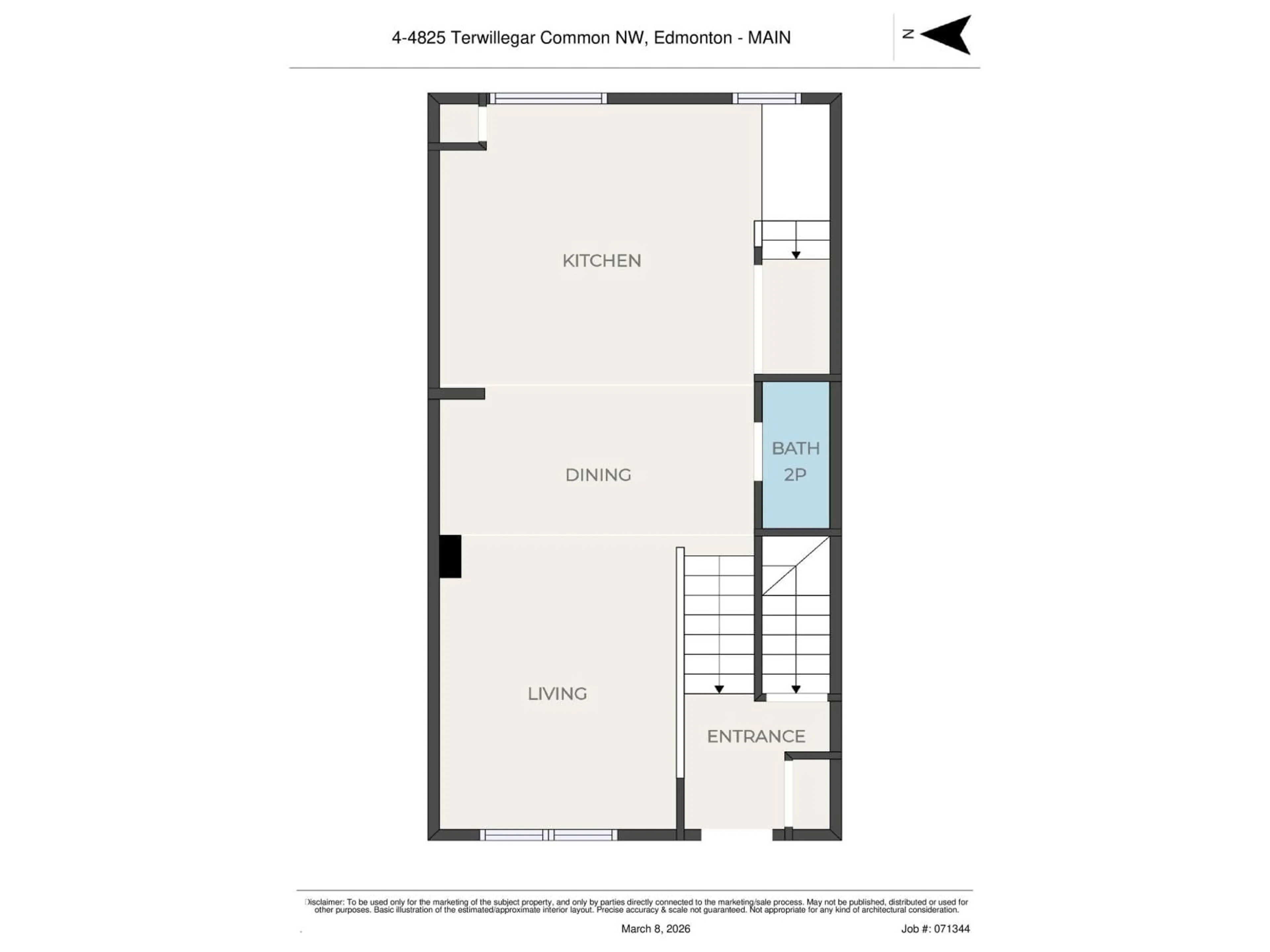Floor plan for #4 - 4825 TERWILLEGAR CM, Edmonton Alberta T6R0T6