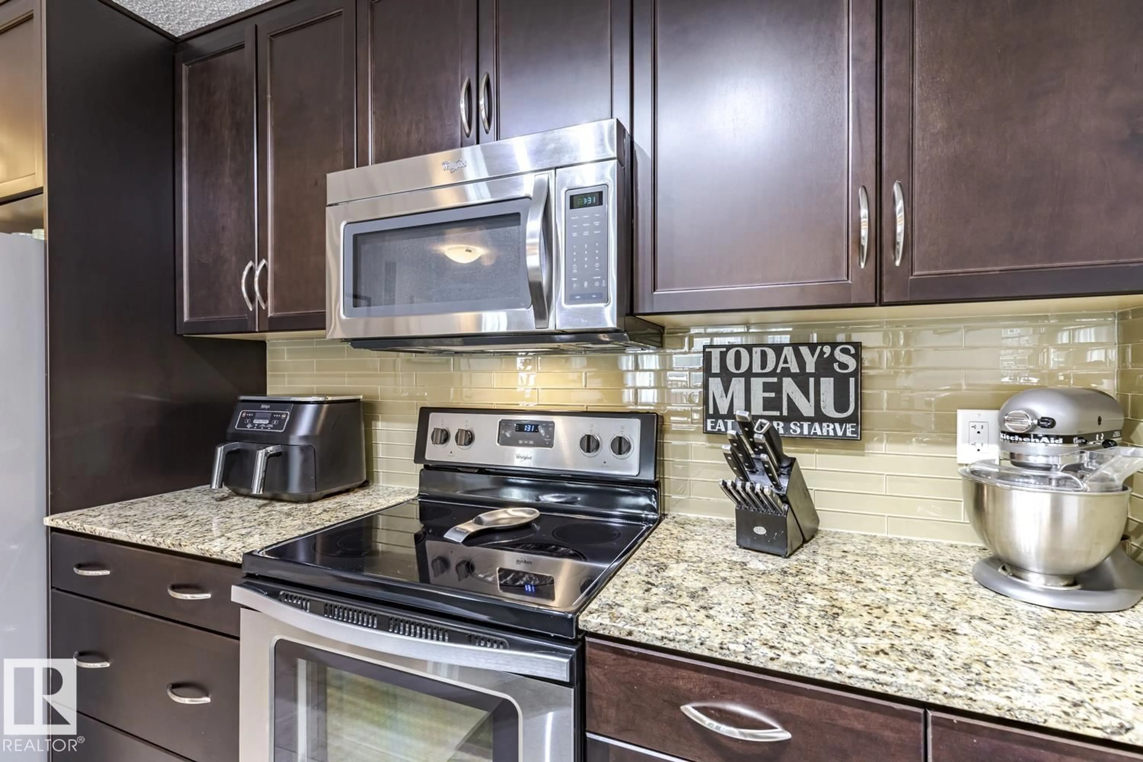 Standard kitchen, ceramic/tile floor for #221 - 7021 SOUTH TERWILLEGAR DR, Edmonton Alberta T6R0W5