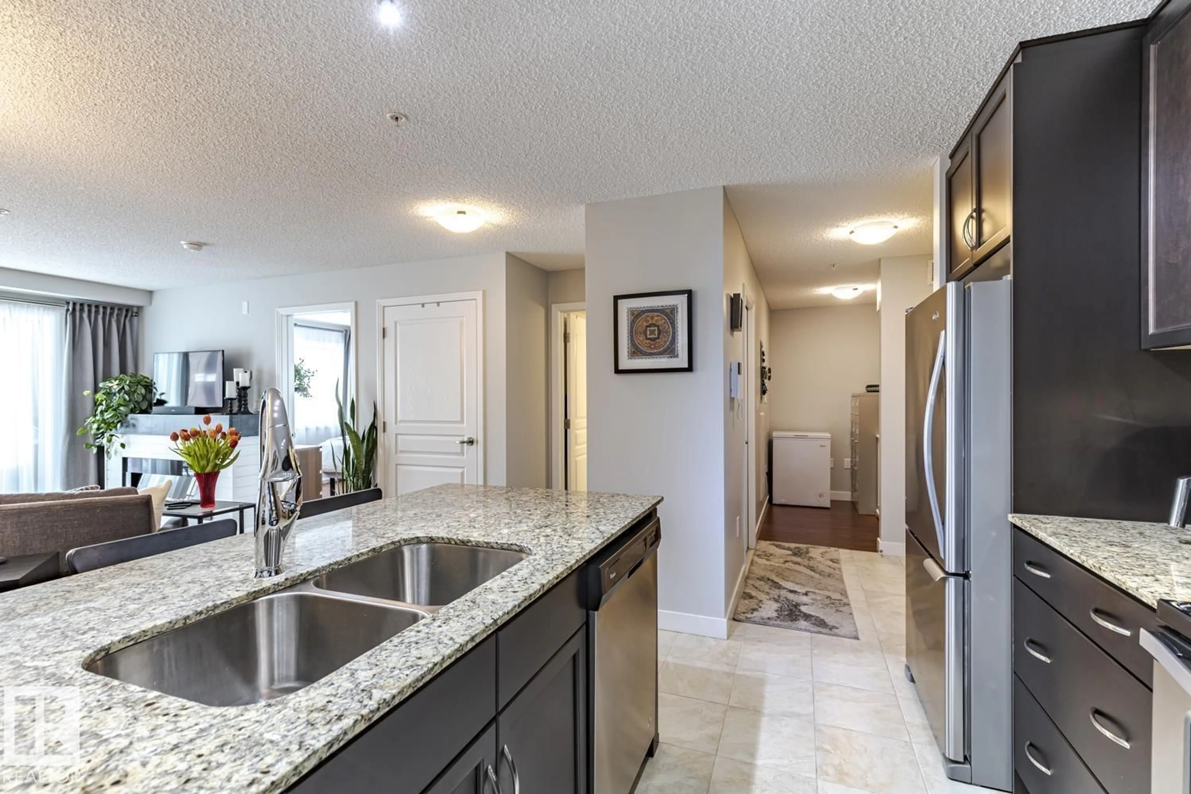 Open concept kitchen, ceramic/tile floor for #221 - 7021 SOUTH TERWILLEGAR DR, Edmonton Alberta T6R0W5