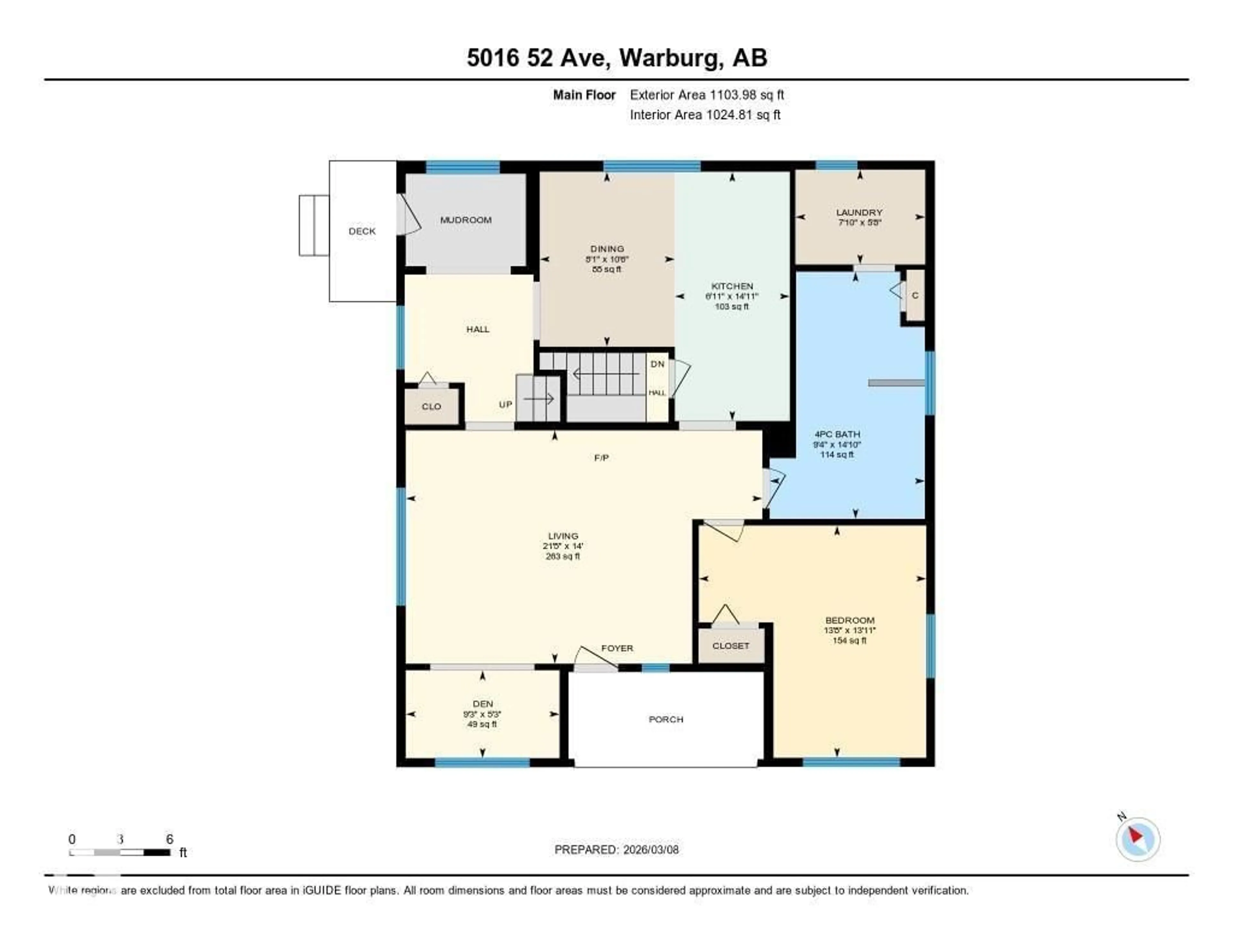 Floor plan for 5016 52 AV, Warburg Alberta T0C2T0