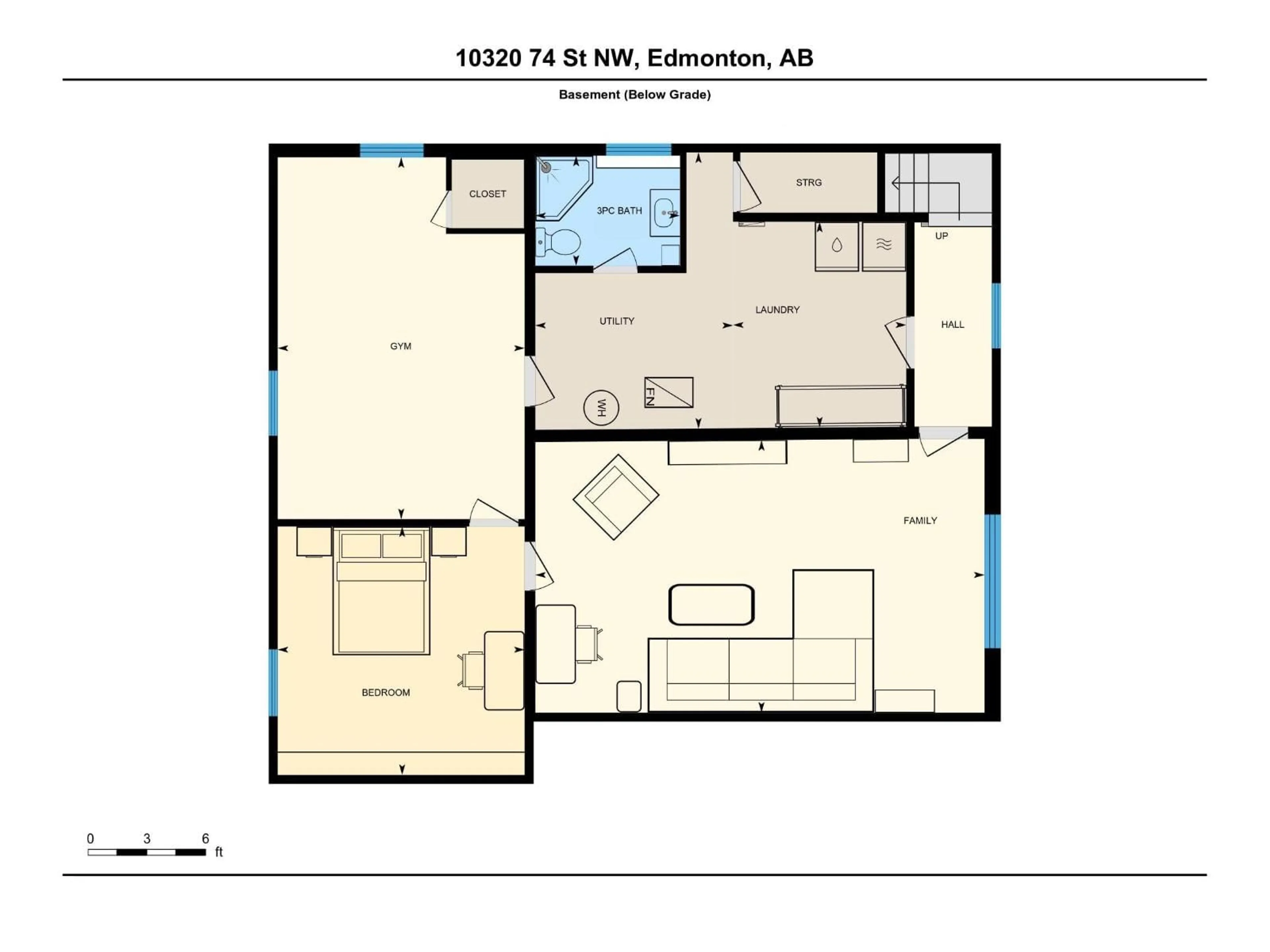 Floor plan for 10320 74 ST, Edmonton Alberta T6A2Y3