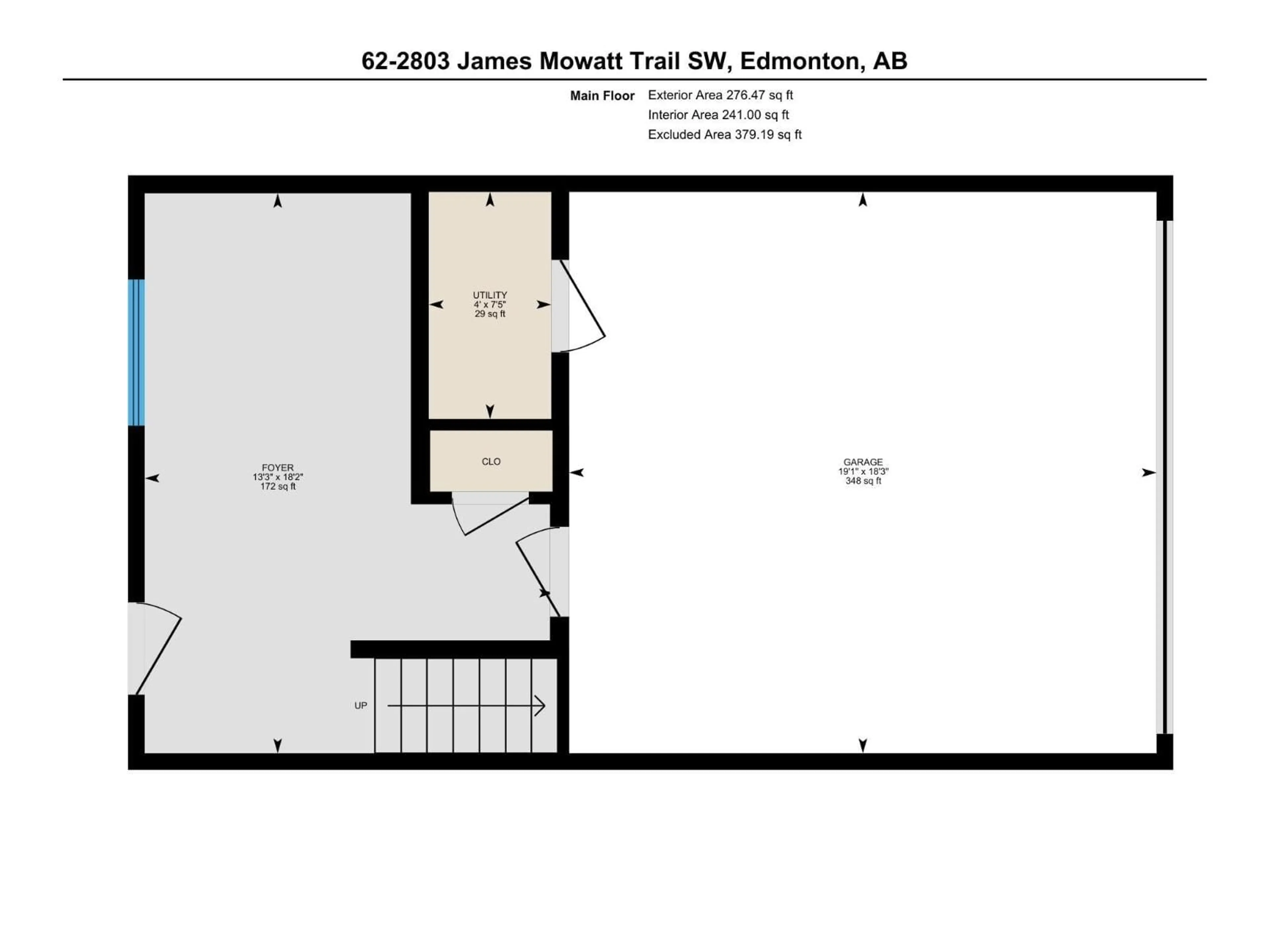 Floor plan for 62 - 2803 JAMES MOWATT TR, Edmonton Alberta T6W2P5