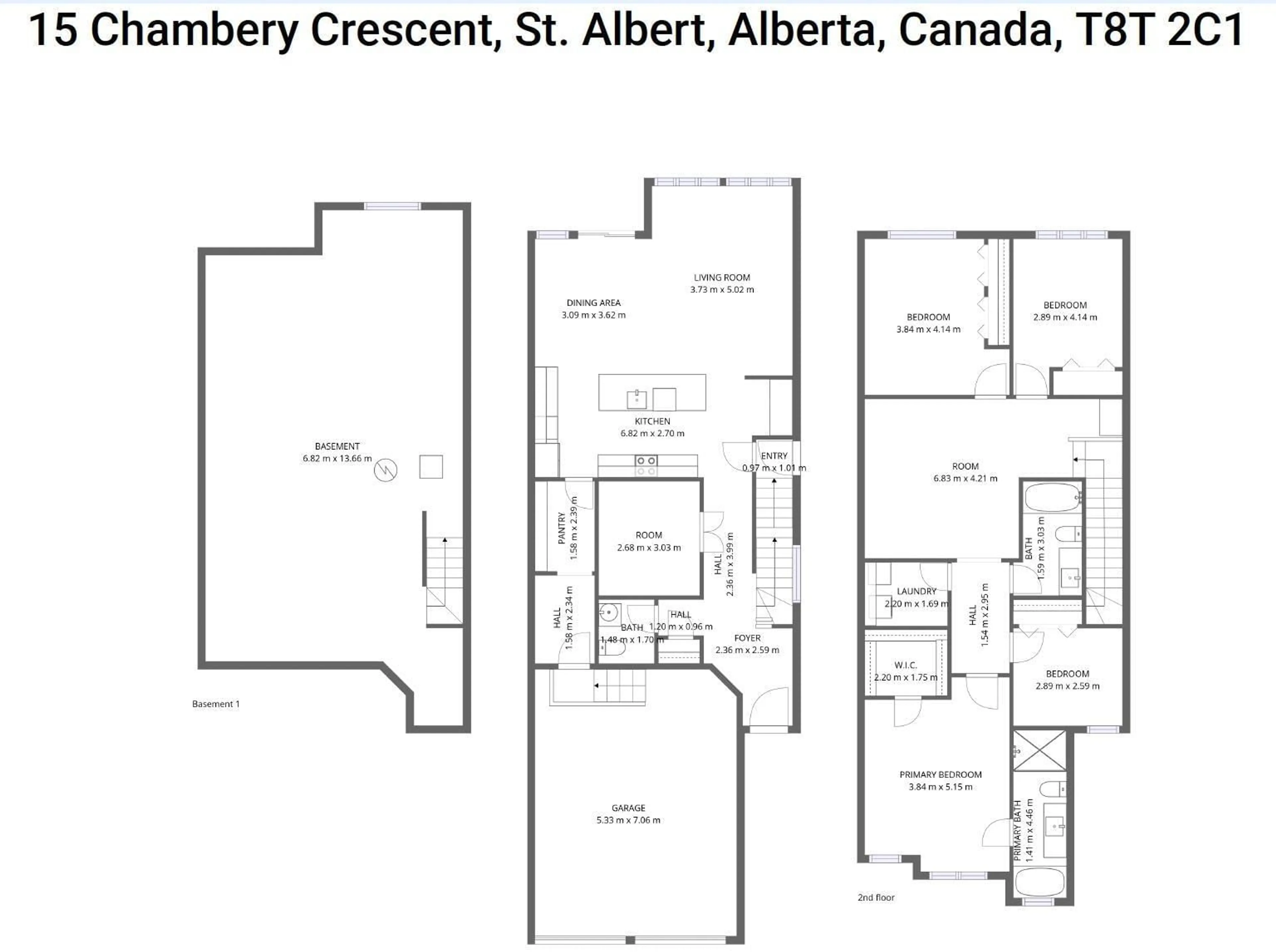 Floor plan for 15 CHAMBERY CR, St. Albert Alberta T8T2C1