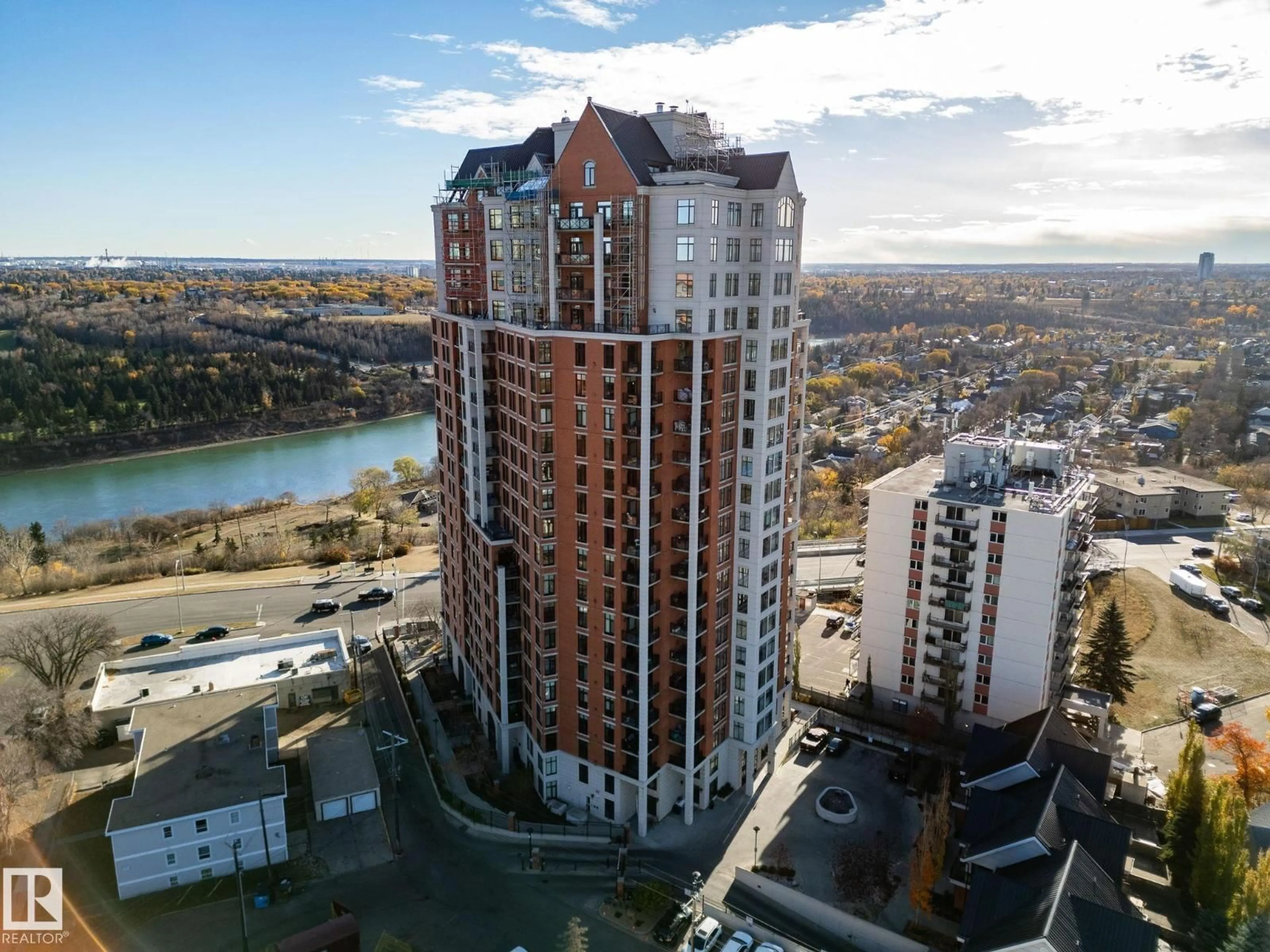 A pic from outside/outdoor area/front of a property/back of a property/a pic from drone, city buildings view from balcony for 1703 JASPER AV, Edmonton Alberta T5H3S8