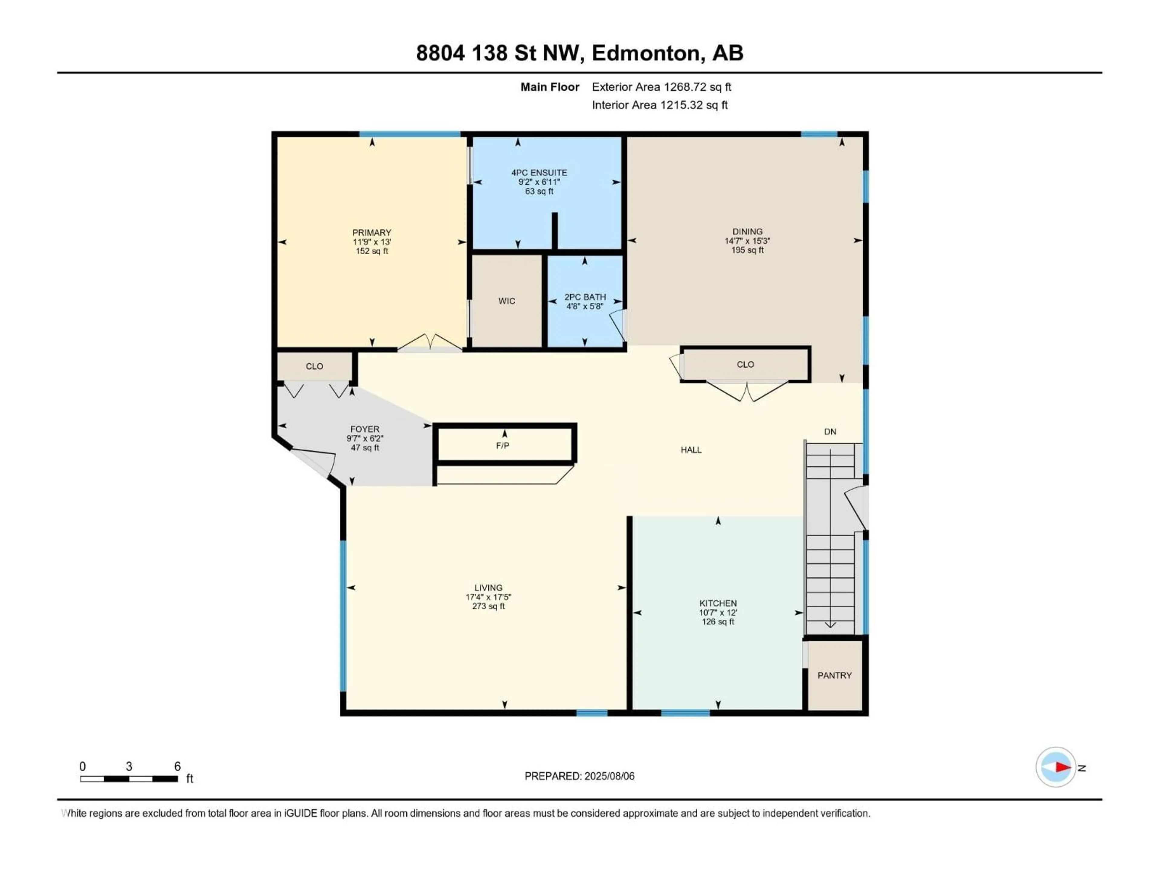 Floor plan for NW - 8804 138 ST, Edmonton Alberta T5R0E4