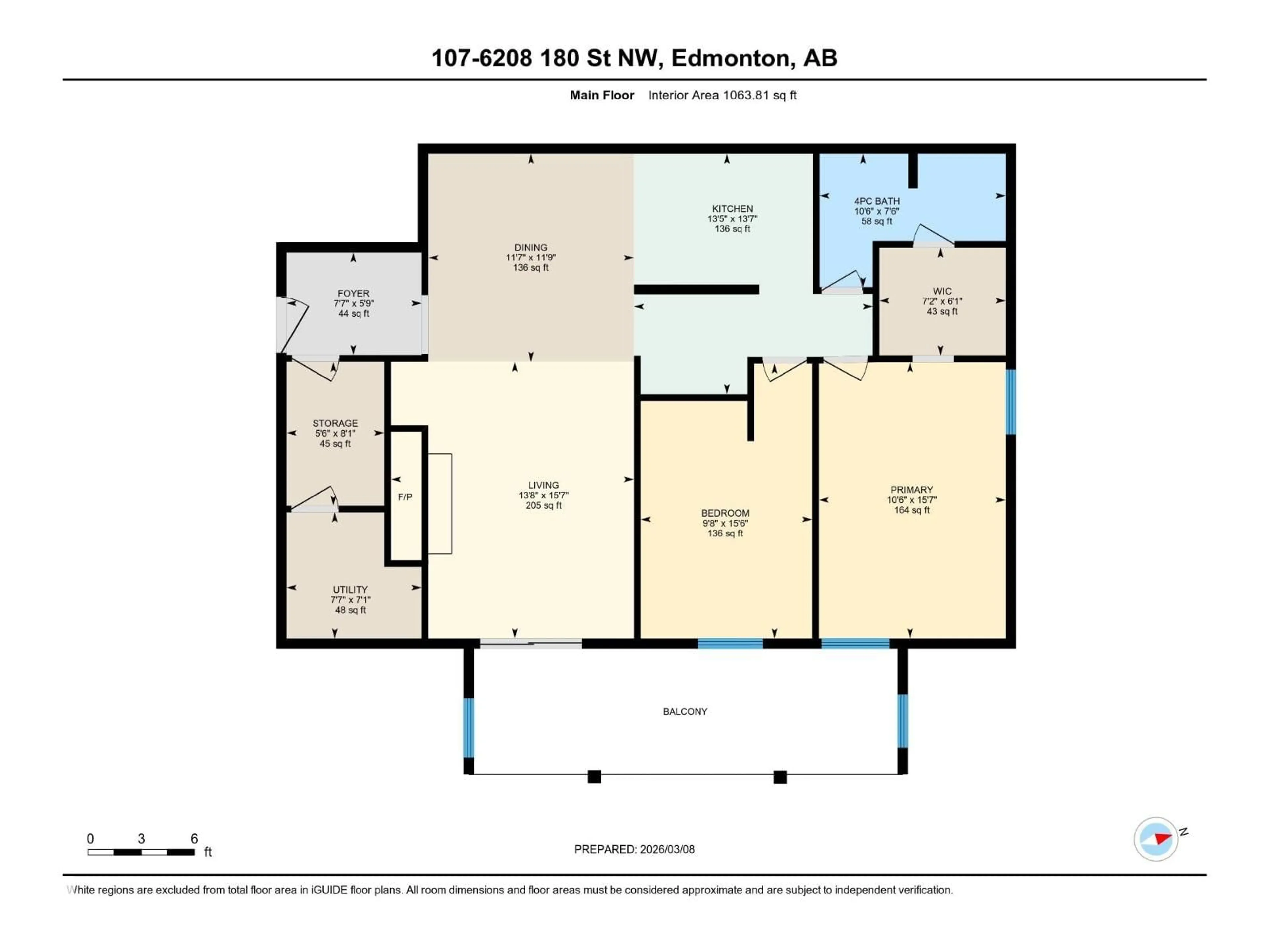 Floor plan for #107 - 6208 180 ST, Edmonton Alberta T5T2T2
