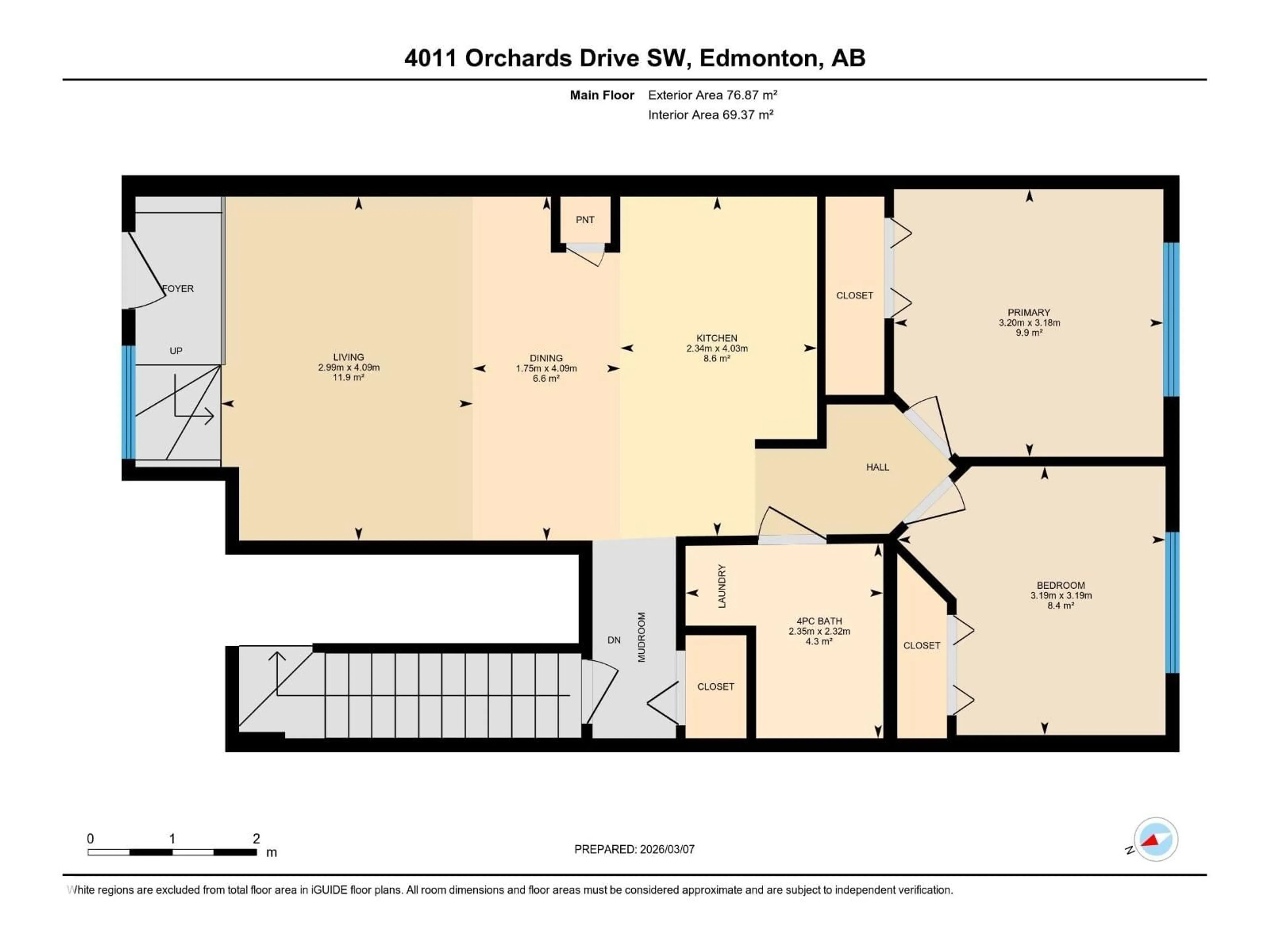 Floor plan for 4011 ORCHARDS DR, Edmonton Alberta T6X1A2