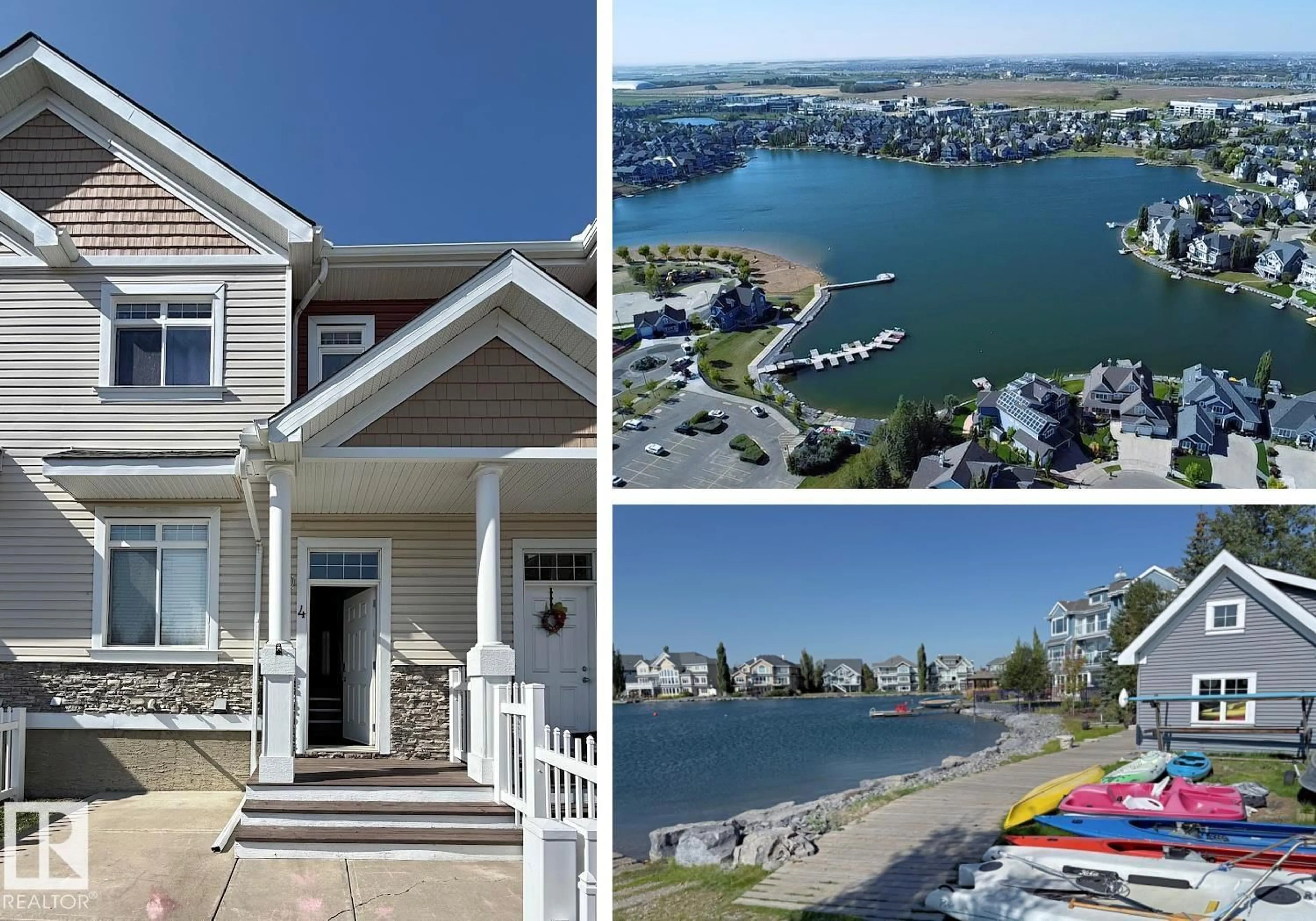 A pic from outside/outdoor area/front of a property/back of a property/a pic from drone, water/lake/river/ocean view for #4 - 1804 70 ST, Edmonton Alberta T6X0H4