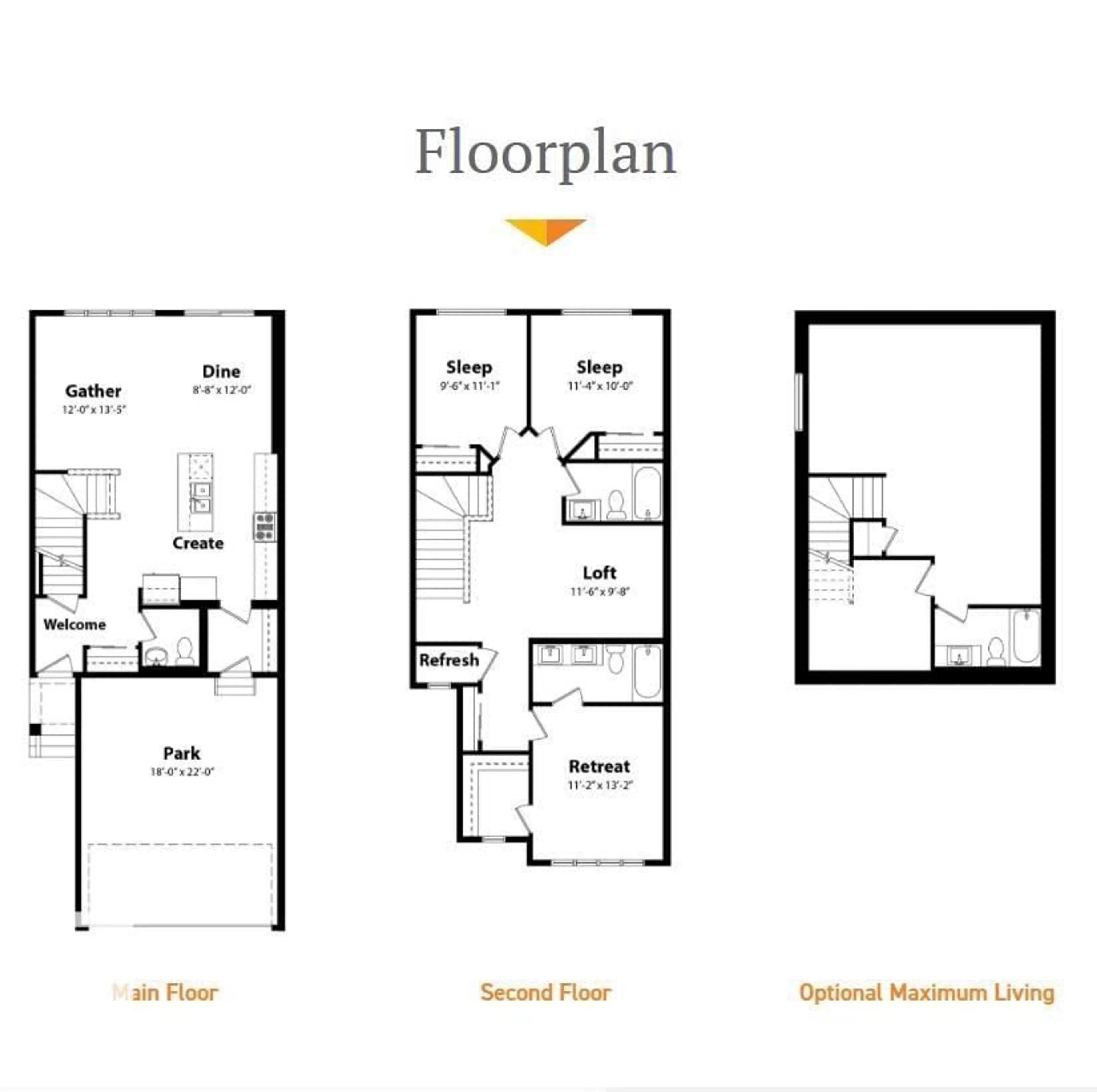 Floor plan for 342 172 AV, Edmonton Alberta T5Y4K9