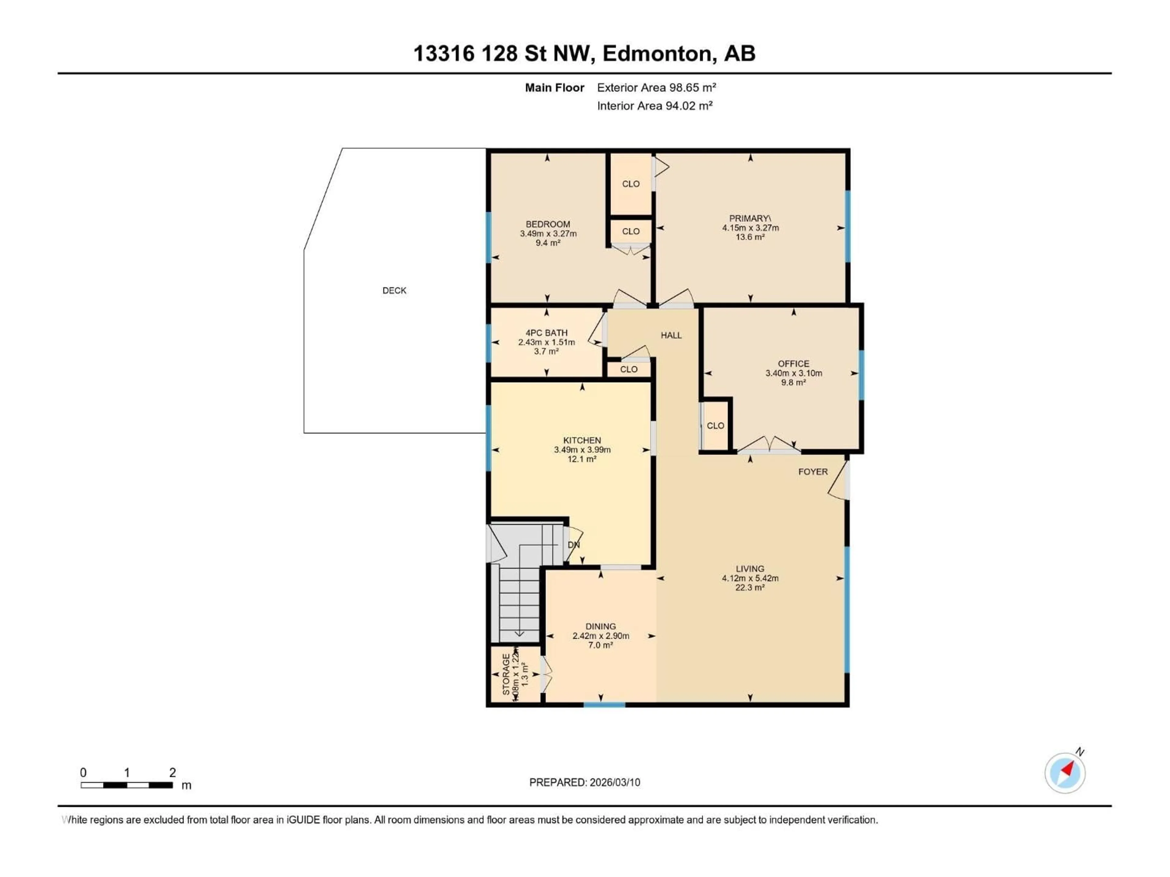 Floor plan for 13316 128 ST, Edmonton Alberta T5L1E8