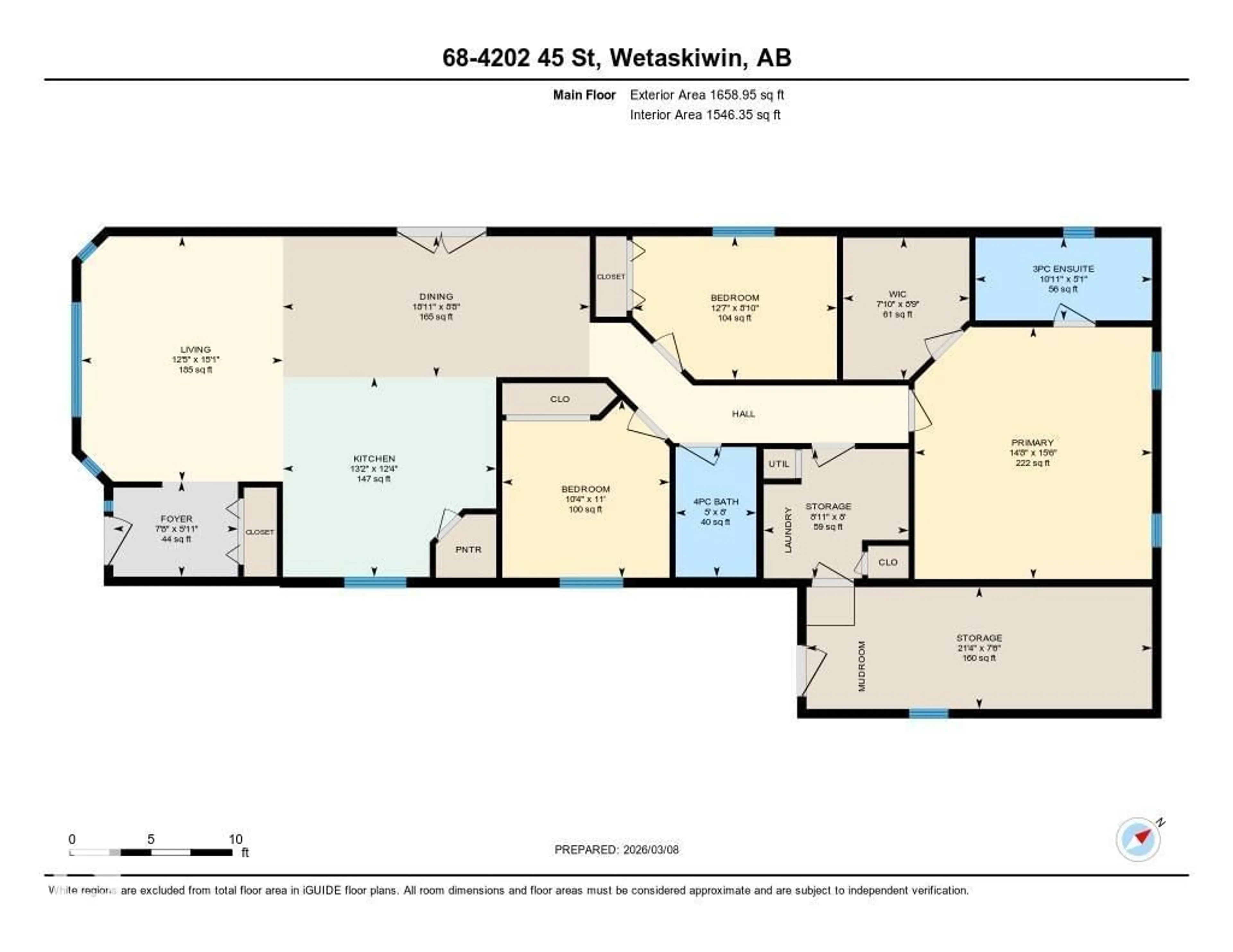 Floor plan for 4202 - 68 45 ST, Wetaskiwin Alberta T9A2L3