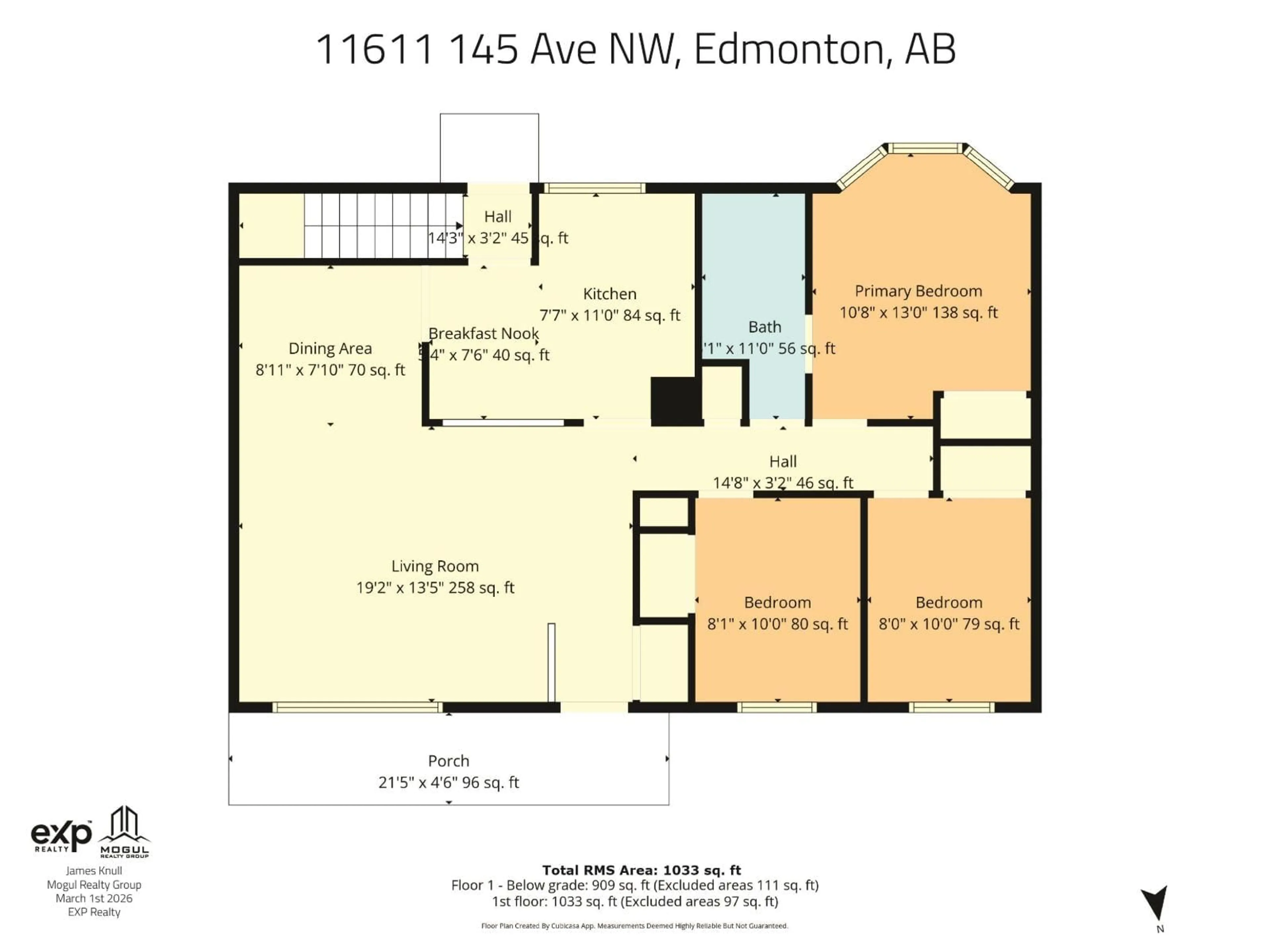 Floor plan for NW - 11611 145 AV, Edmonton Alberta T5X1M1