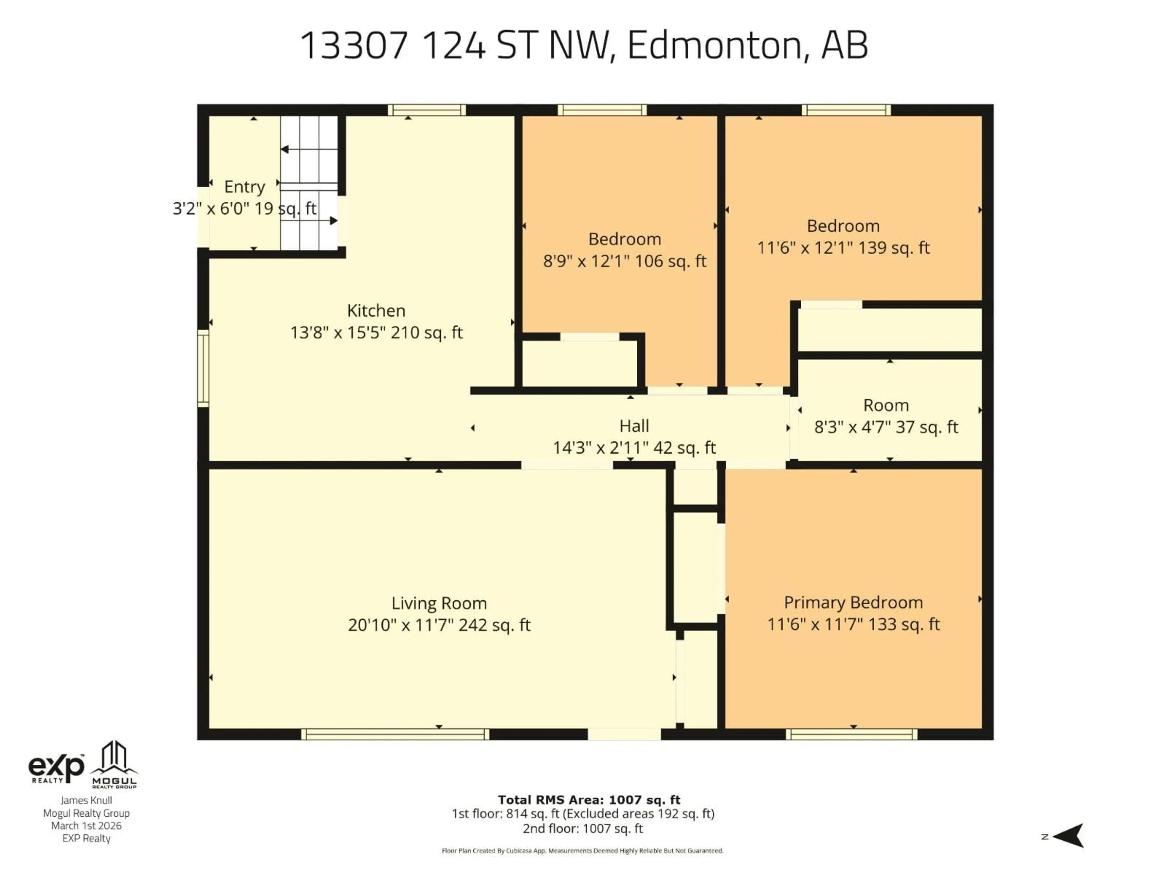 Floor plan for NW - 13307 124 ST, Edmonton Alberta T5L0R3