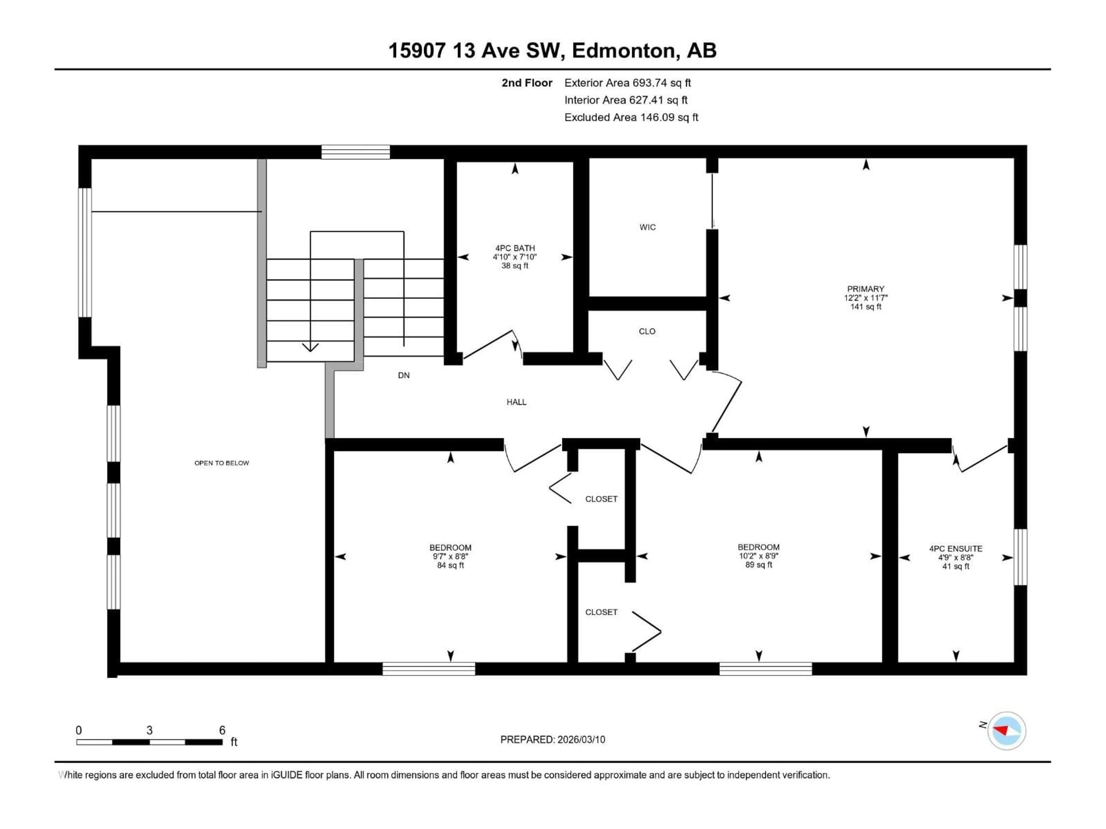Floor plan for SW - 15907 13 AV, Edmonton Alberta T6W2H5