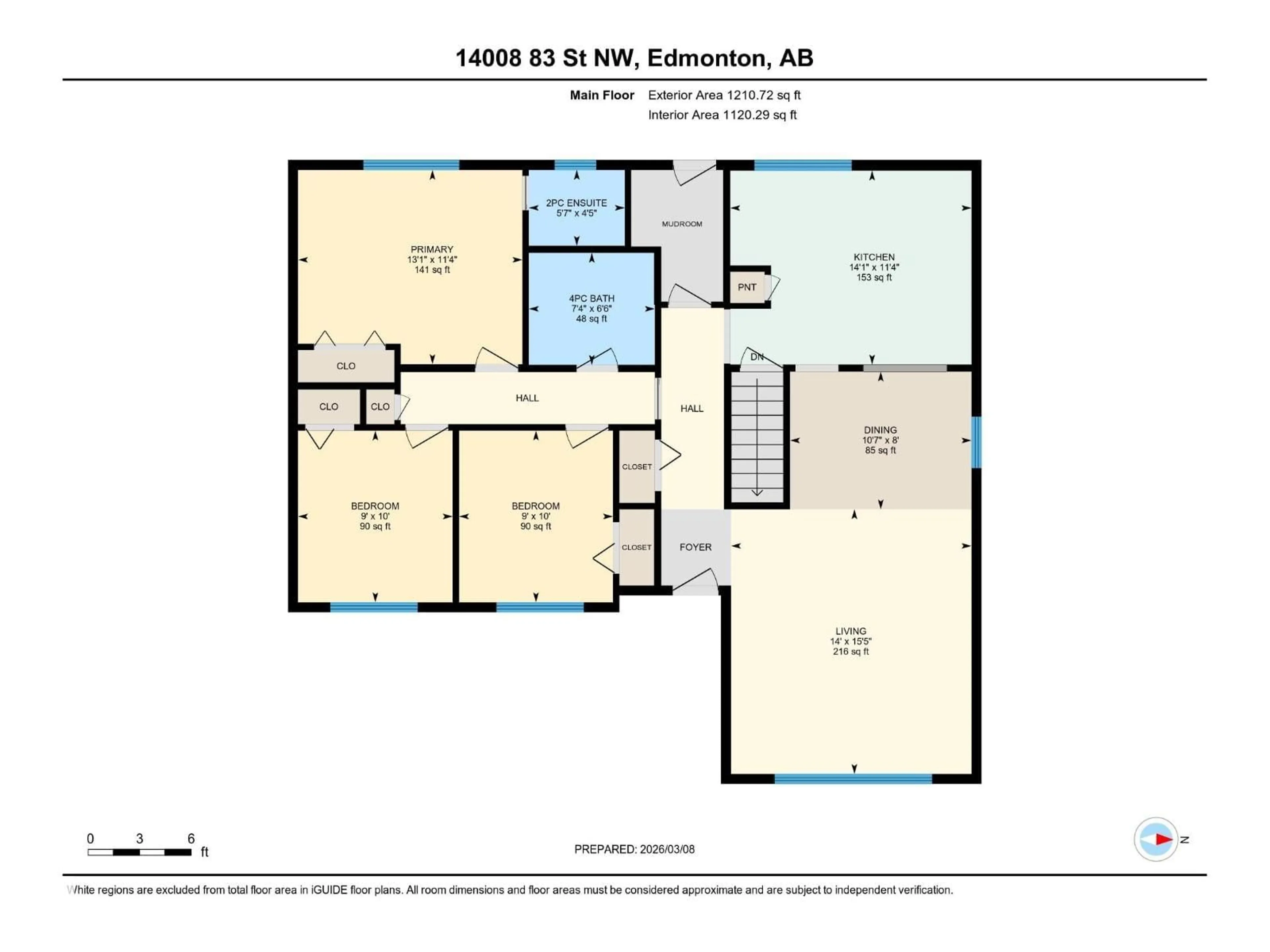 Floor plan for 14008 83 ST, Edmonton Alberta T5E2X7