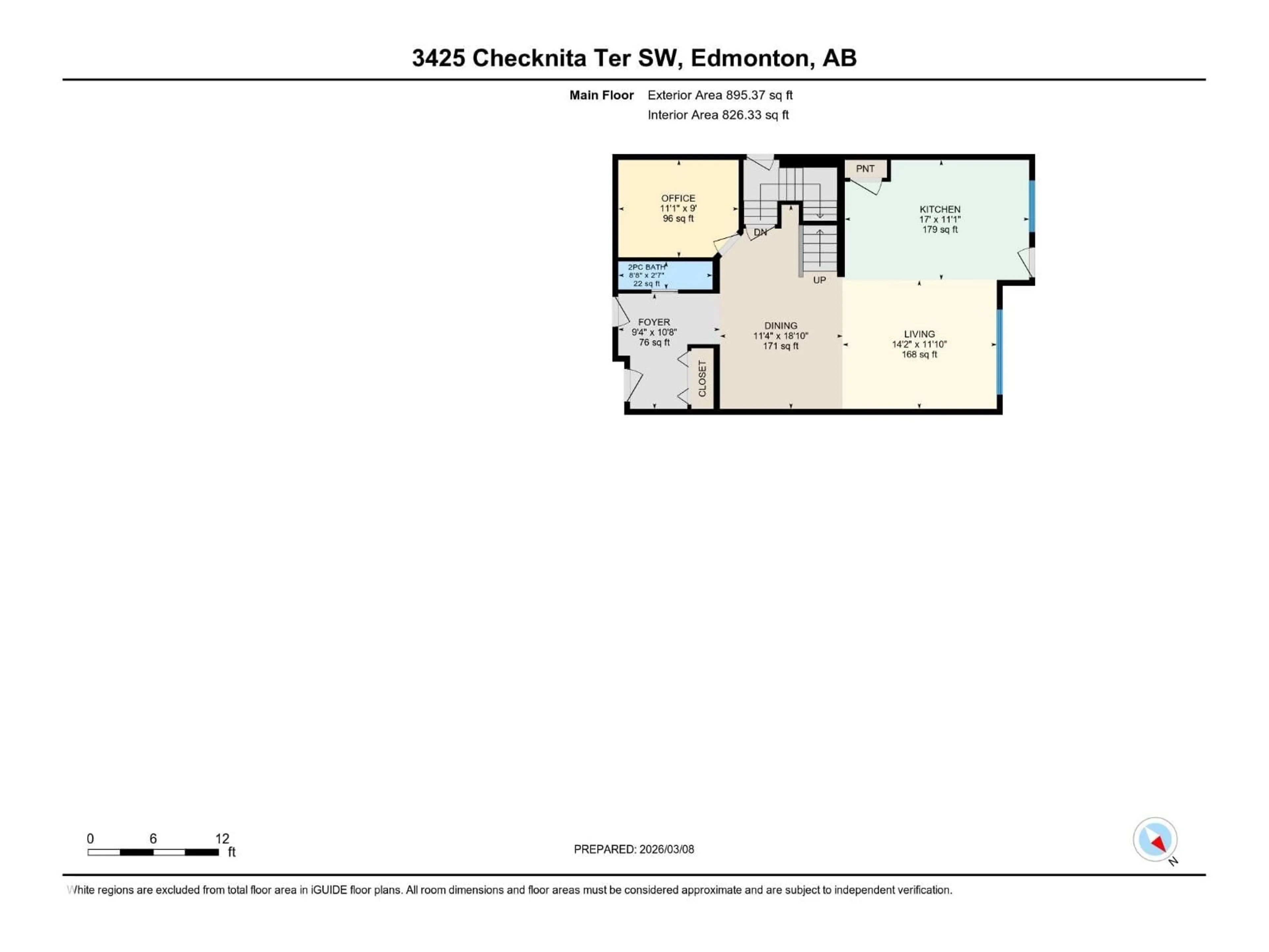 Floor plan for 3425 CHECKNITA TC, Edmonton Alberta T6W4H6