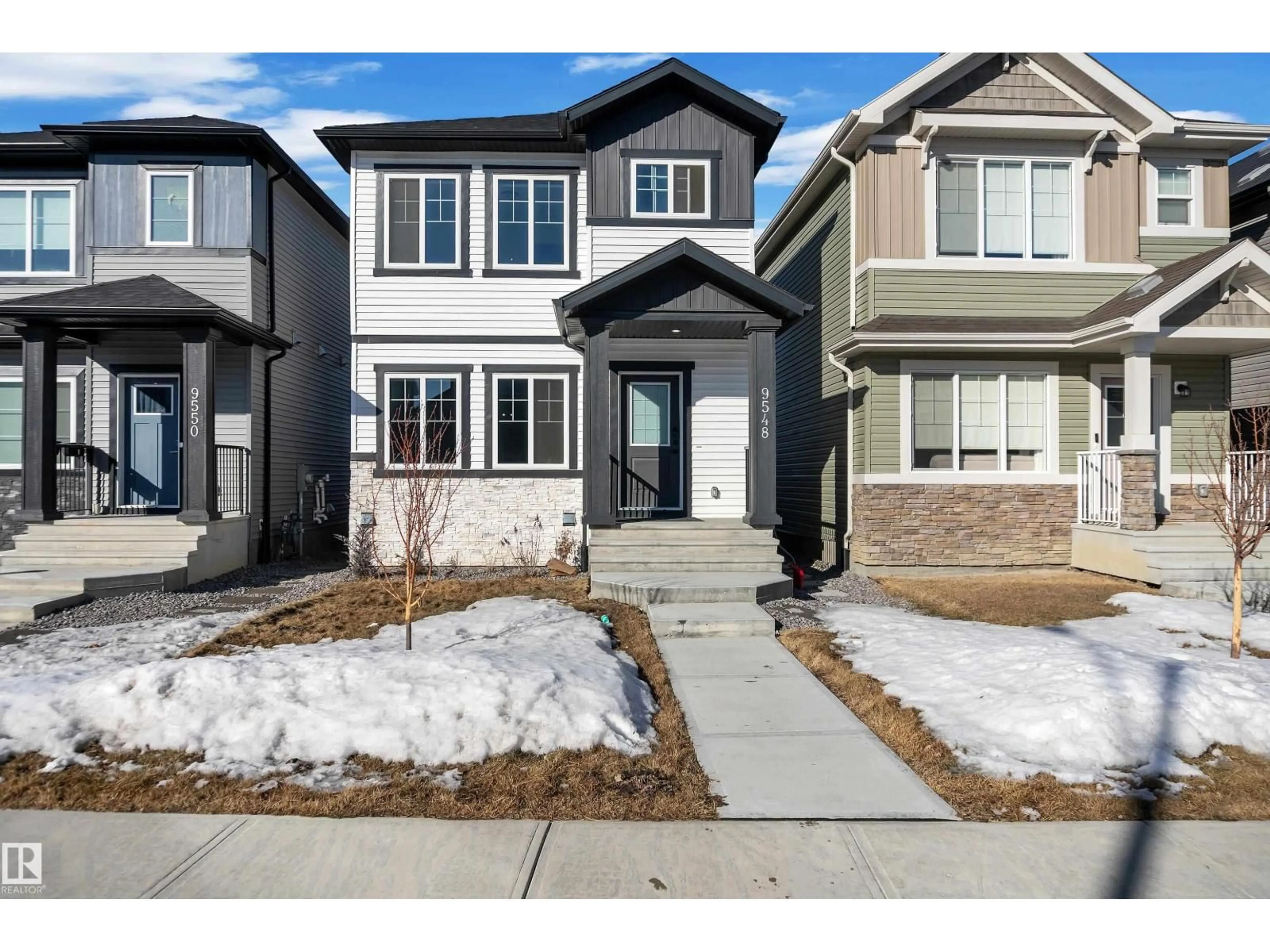 Home with vinyl exterior material, street for 9548 CARSON BEND SW, Edmonton Alberta T6W5H6