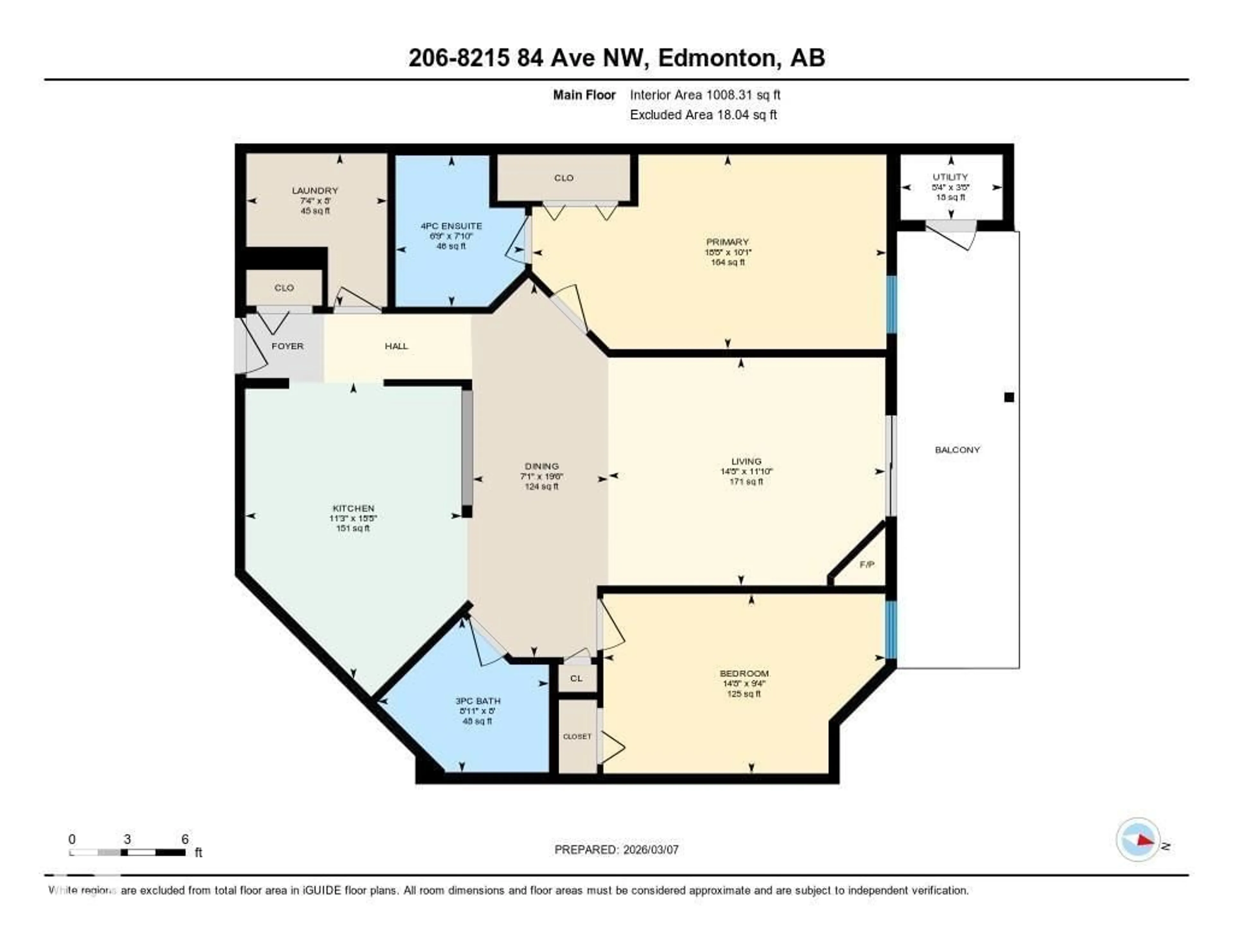 Floor plan for #206 - 8215 84 AV, Edmonton Alberta T6C4R2