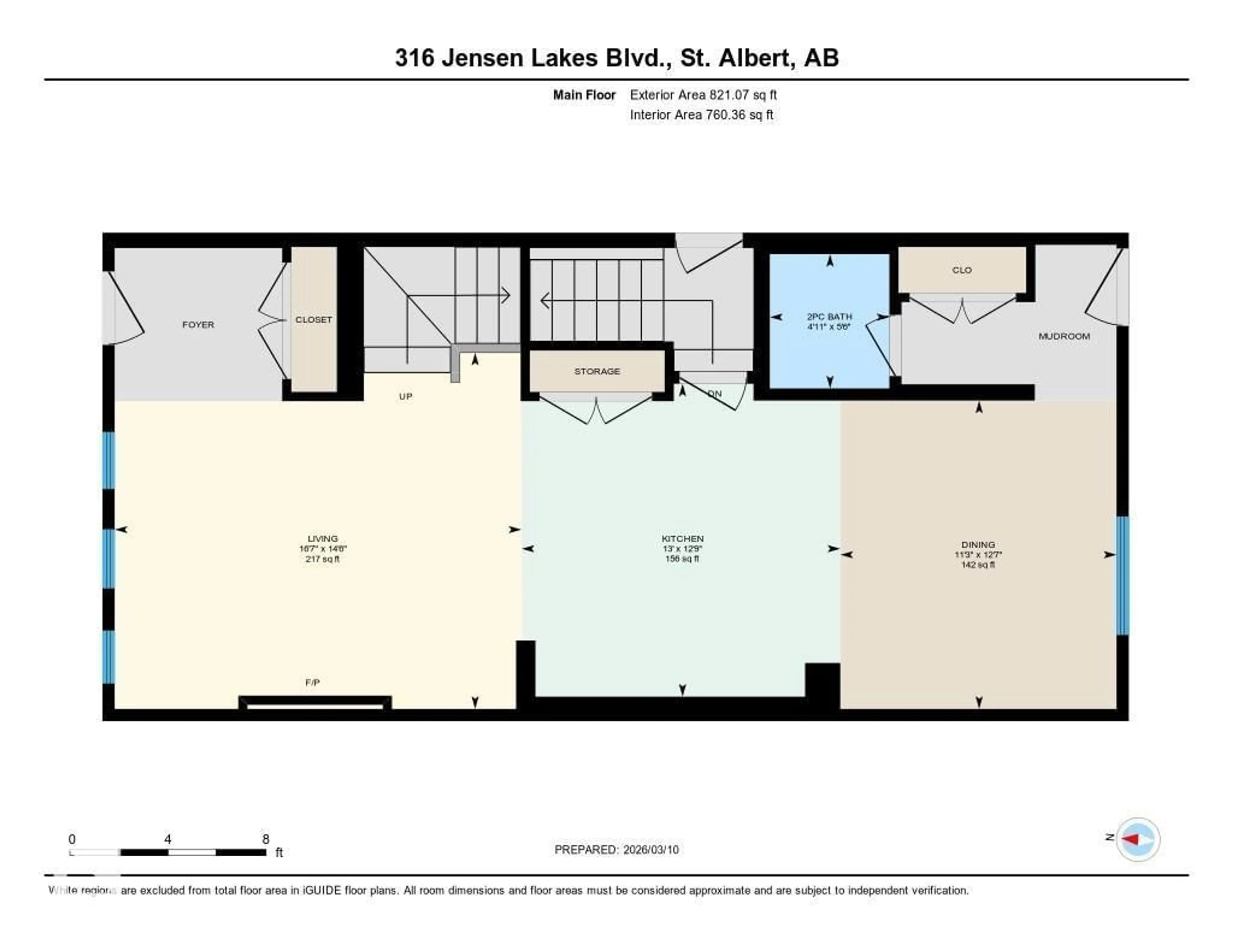 Floor plan for 316 JENSEN LAKES BV, St. Albert Alberta T8N1Z4
